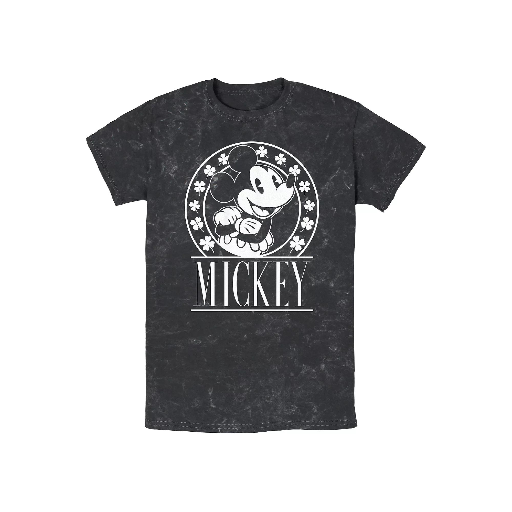 Disney's Mickey Mouse Lucky Stamp Mineral Wash Men's Graphic Tee,  Product Image