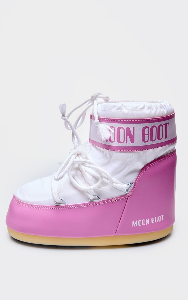 MOON BOOT Pink and White Icon Low Product Image