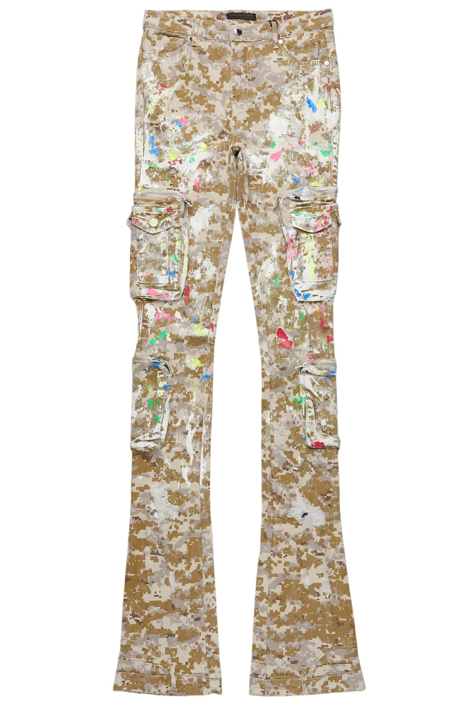 Amayia Digital Camo Painted Super Stacked Jean Female Product Image