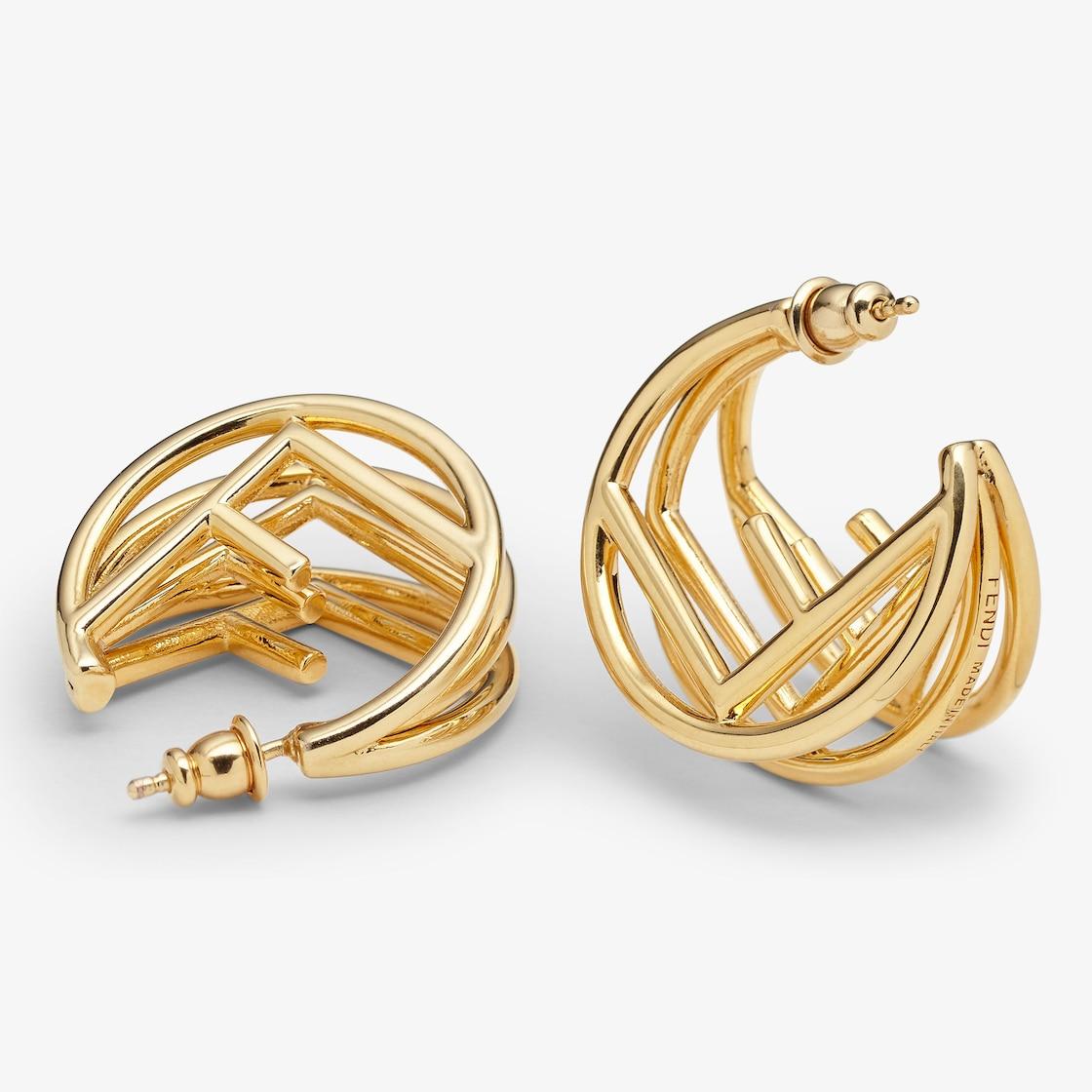 F is Fendi EarringsGold-colored metal earrings Product Image