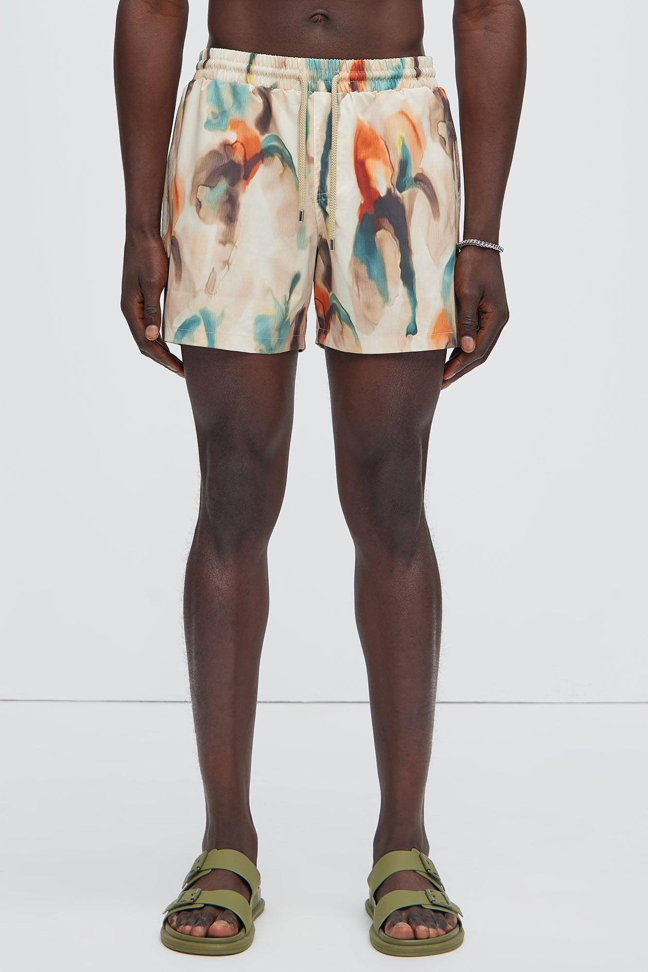 Capen Watercolor Swim Mid Trunk - Multi Color Product Image