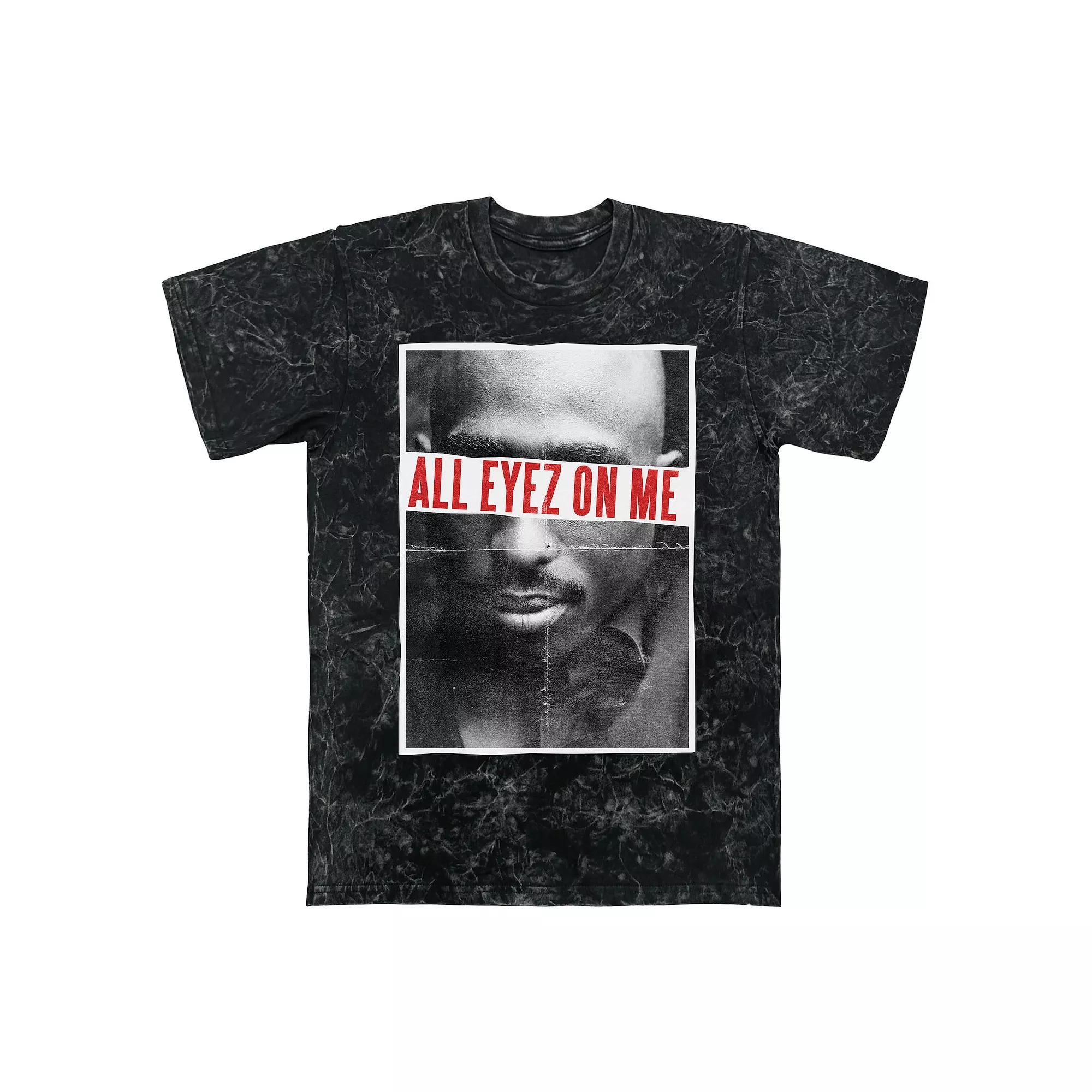 Men's Tupac Shakur All Eyez On Me Mineral Wash Graphic Tee, Size: Large, Black Mineral Wash Product Image