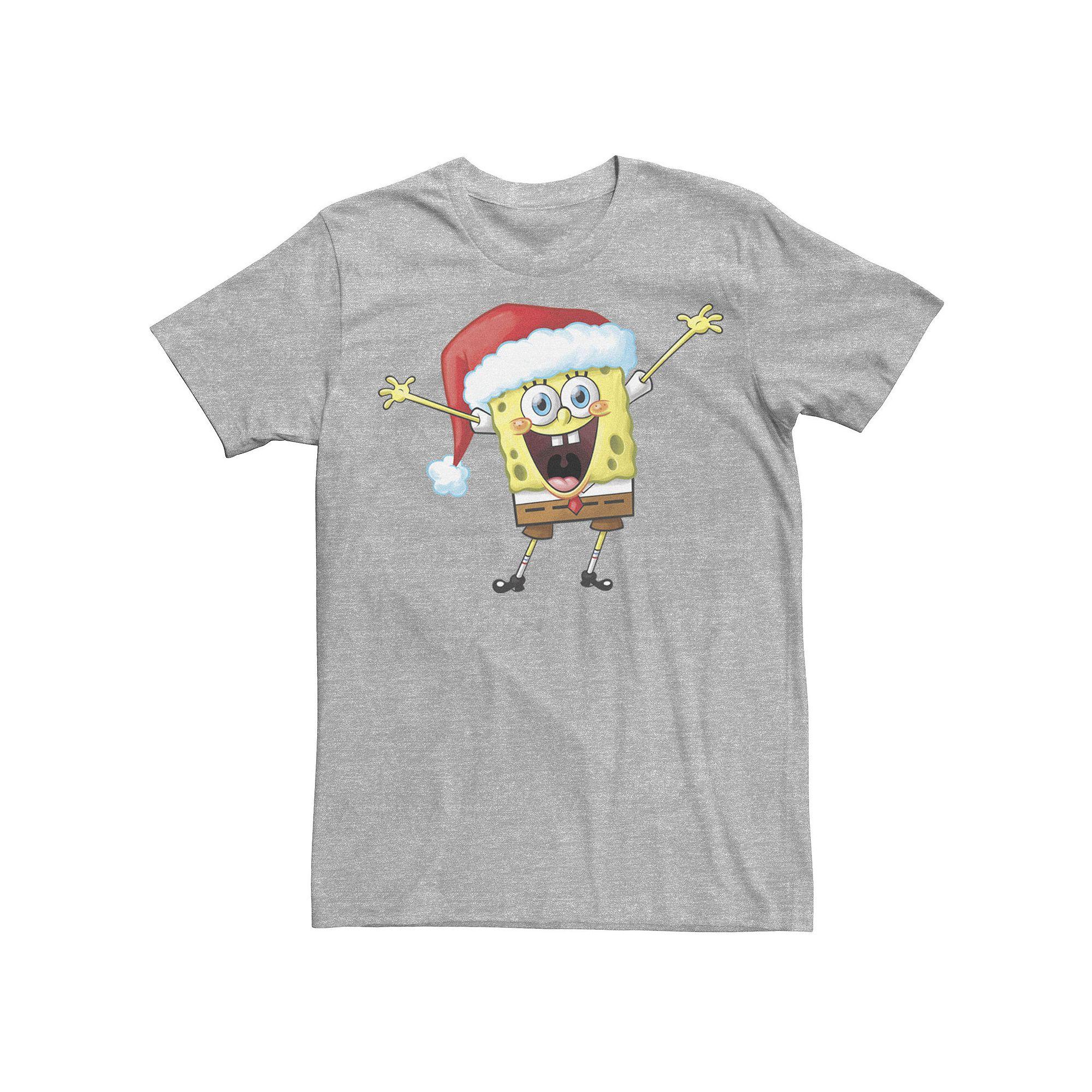 Men's SpongeBob SquarePants One Happy Sponge Holiday Tee, Size: 3XL, Athletic Grey Product Image