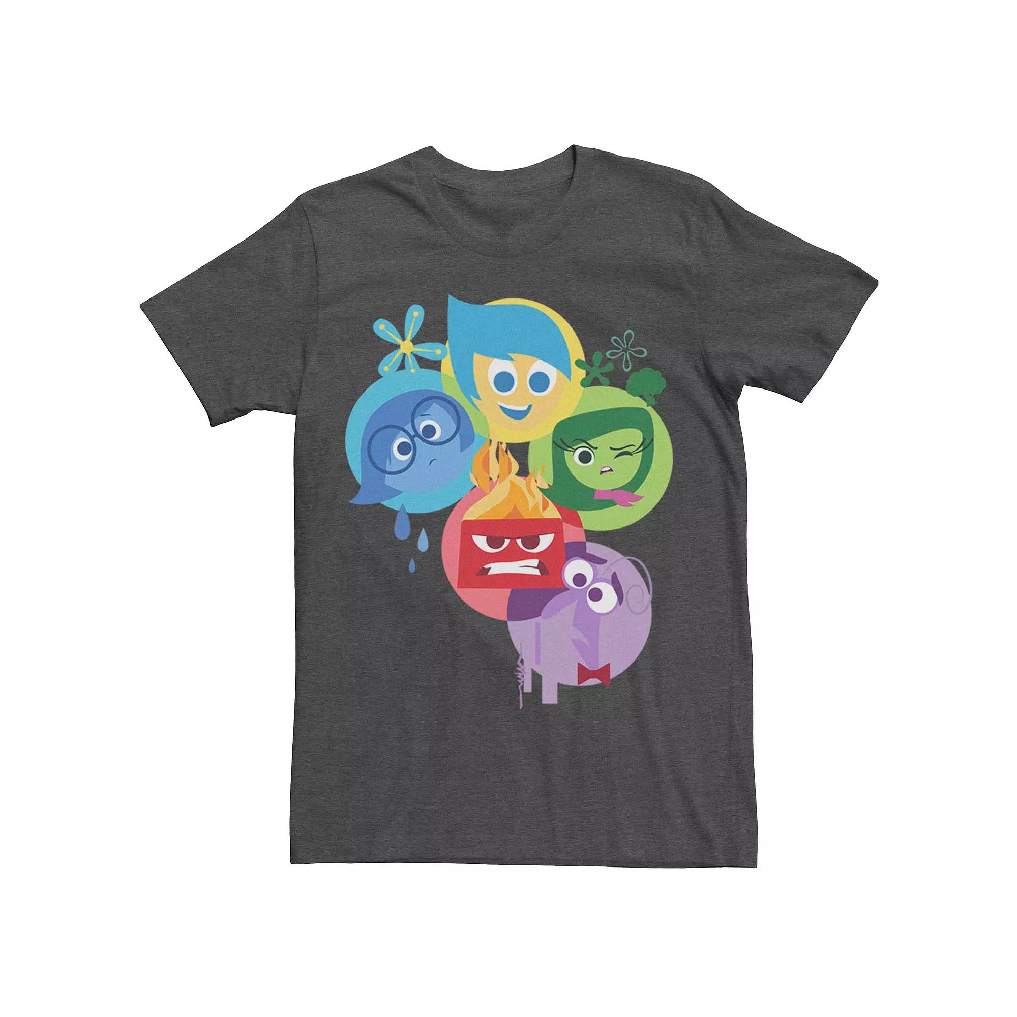 Mens Disney Pixar Inside Out Bubble Group Shot Tee Grey Heather Product Image