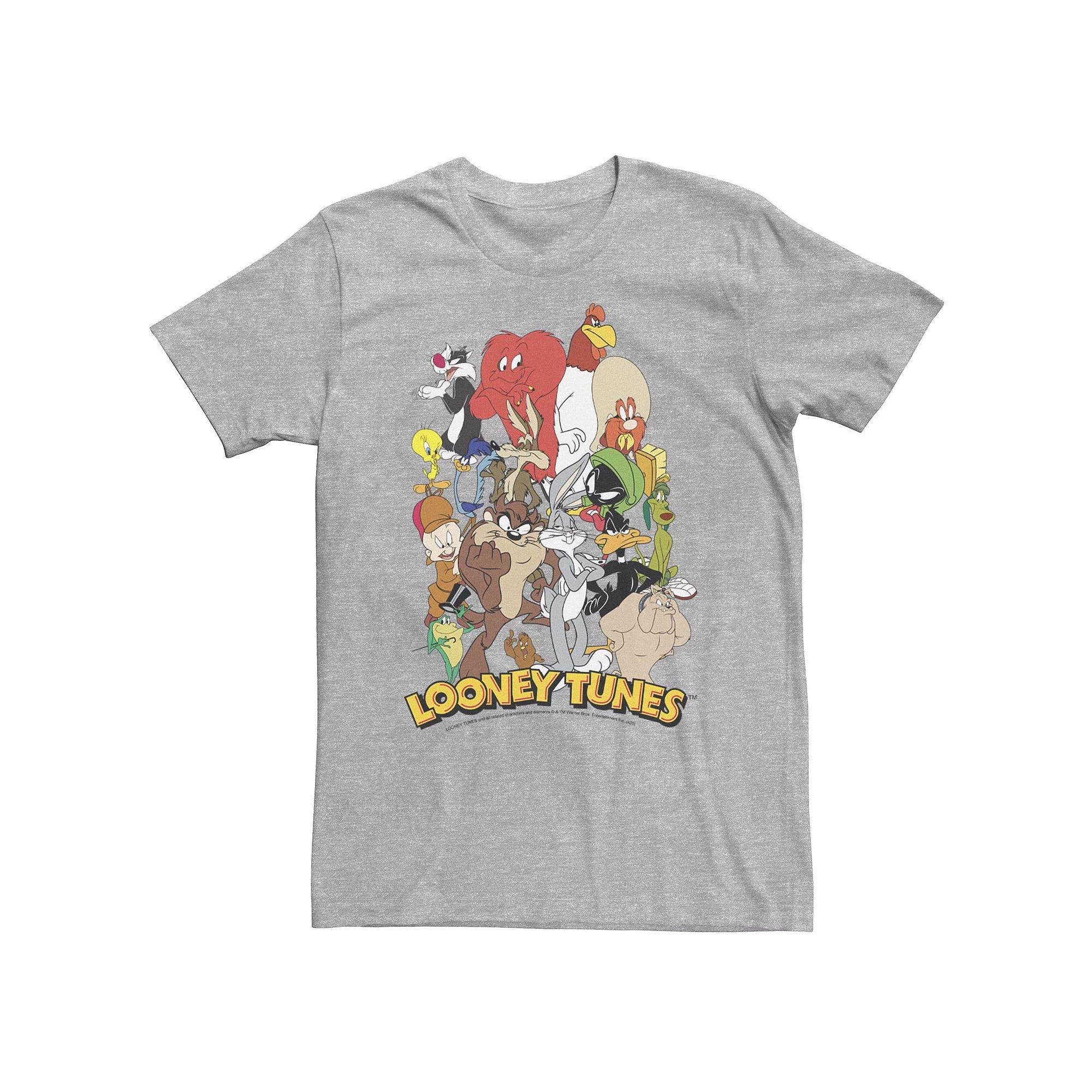 Big & Tall Looney Tunes Character Stack Logo Tee, Men's,  Product Image