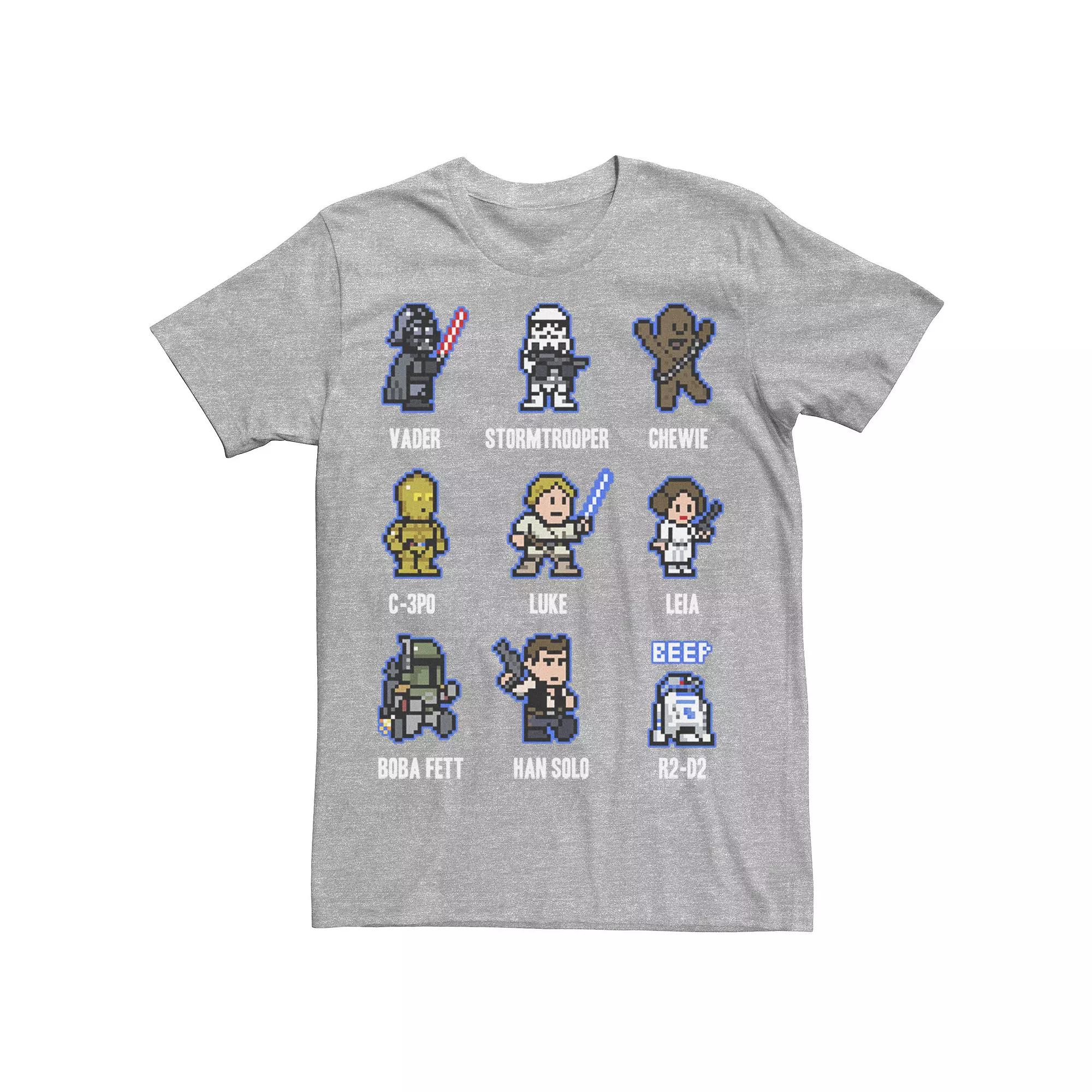 Men's Star Wars 8-Bit Characters Graphic Tee, Size: Medium, Grey Heather Product Image