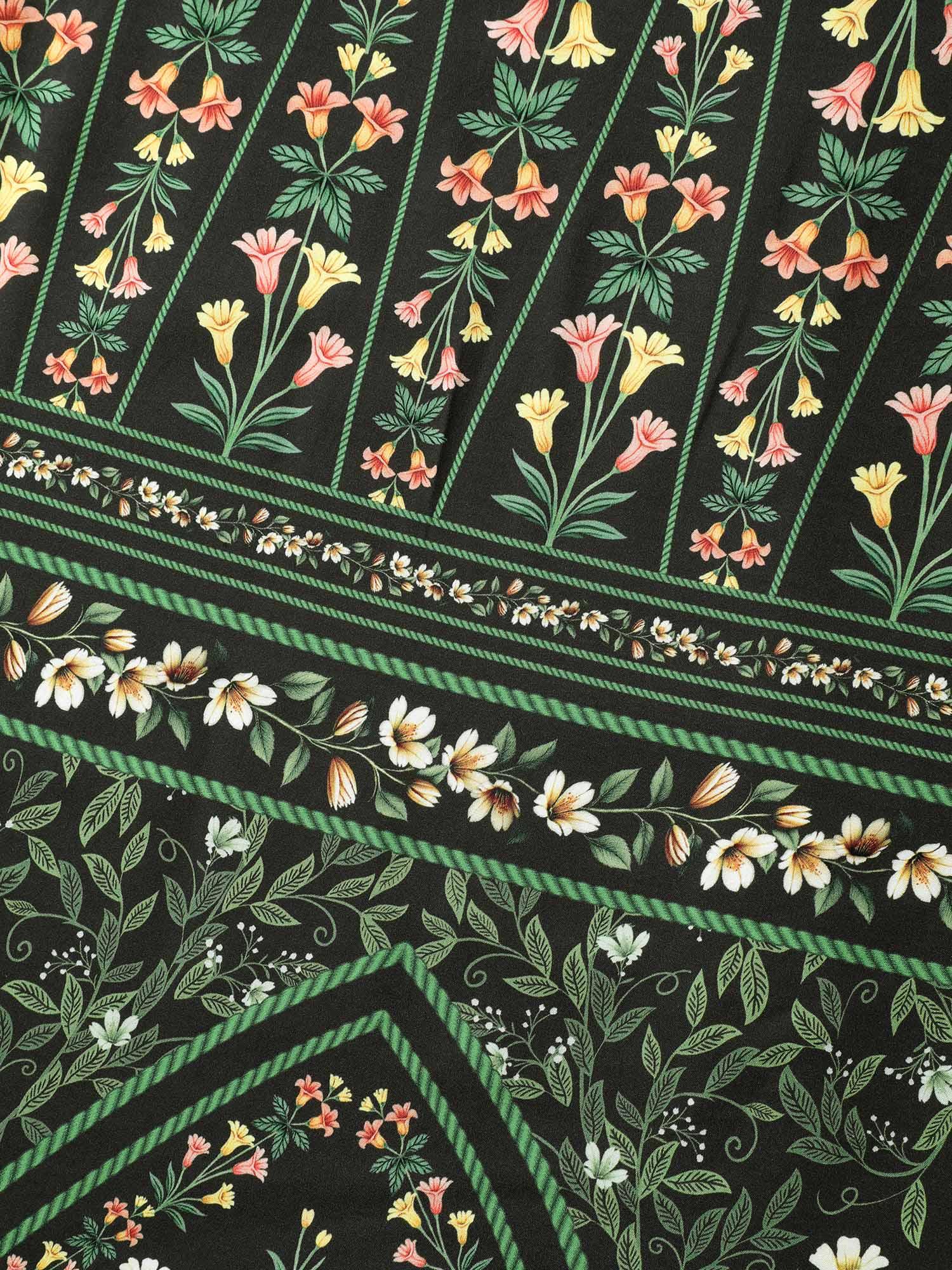 Rayon Garden Fresh Ruffled Sleeve Midi Dress Female Product Image