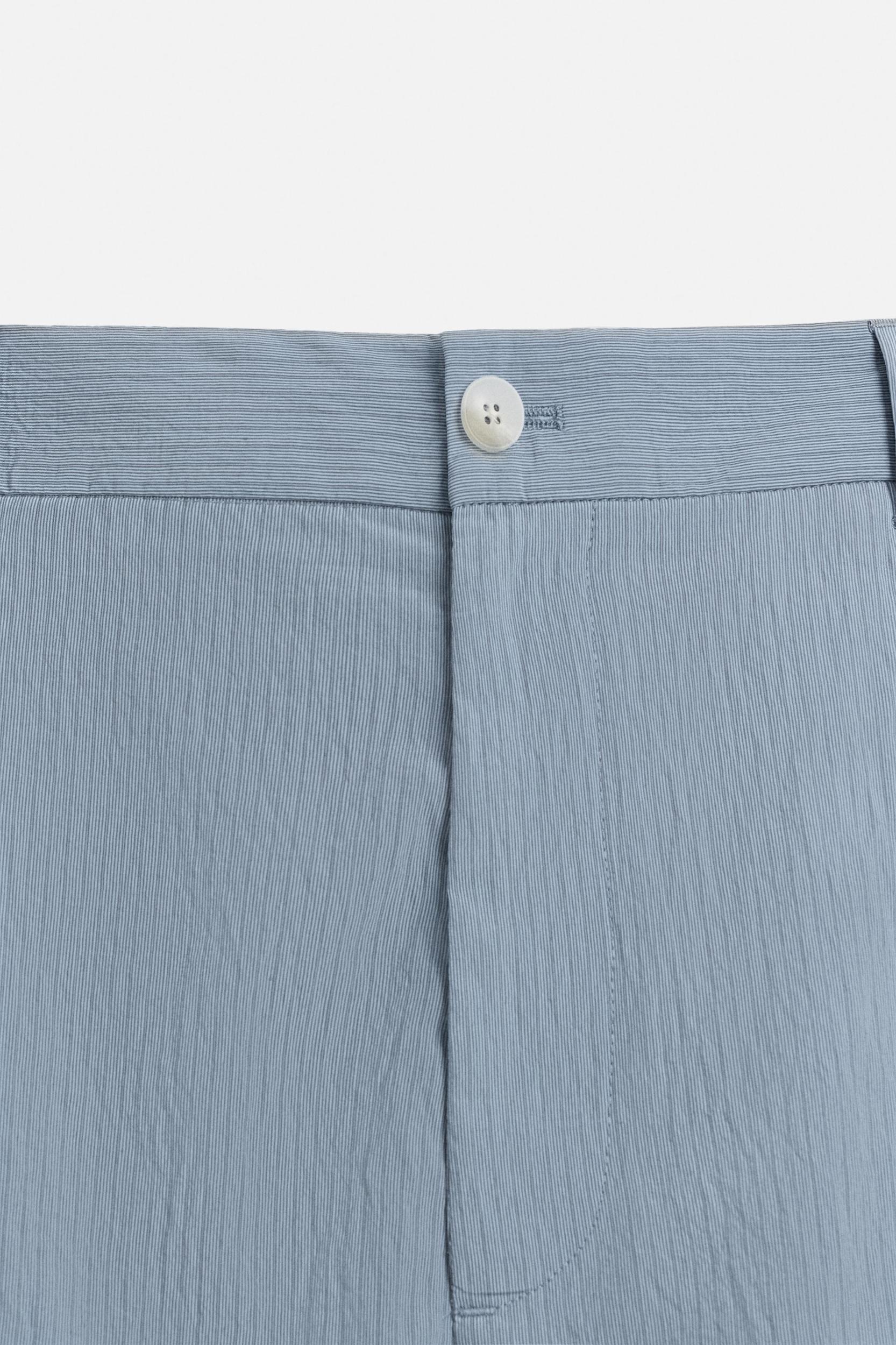 STRIPED CRINKLED EFFECT BERMUDA SHORTS Product Image