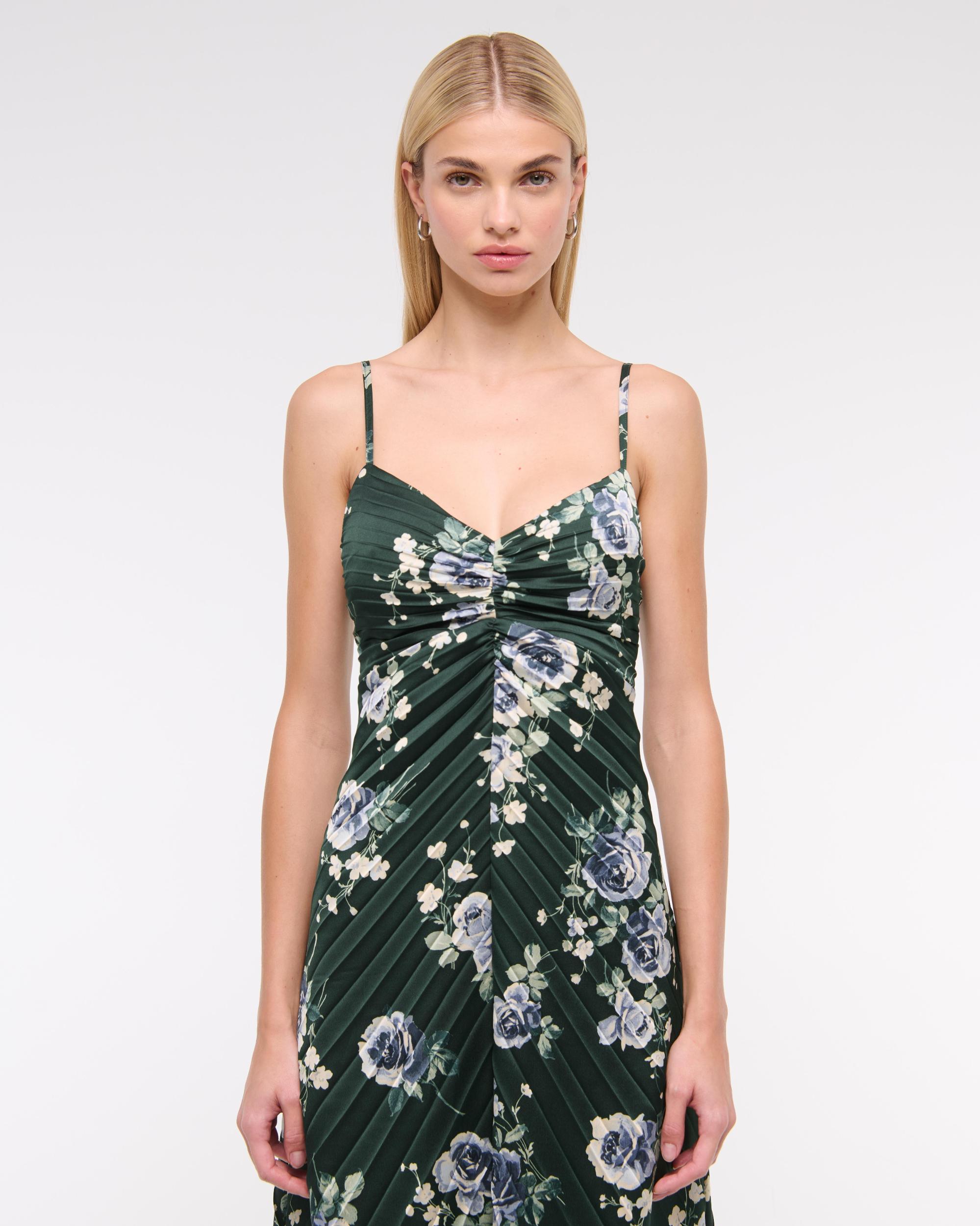 The A&F Giselle Sunburst Pleated Maxi Dress Product Image