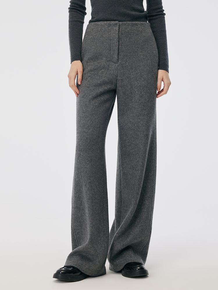 Wool Blend Women Overlength Knit Pants Product Image