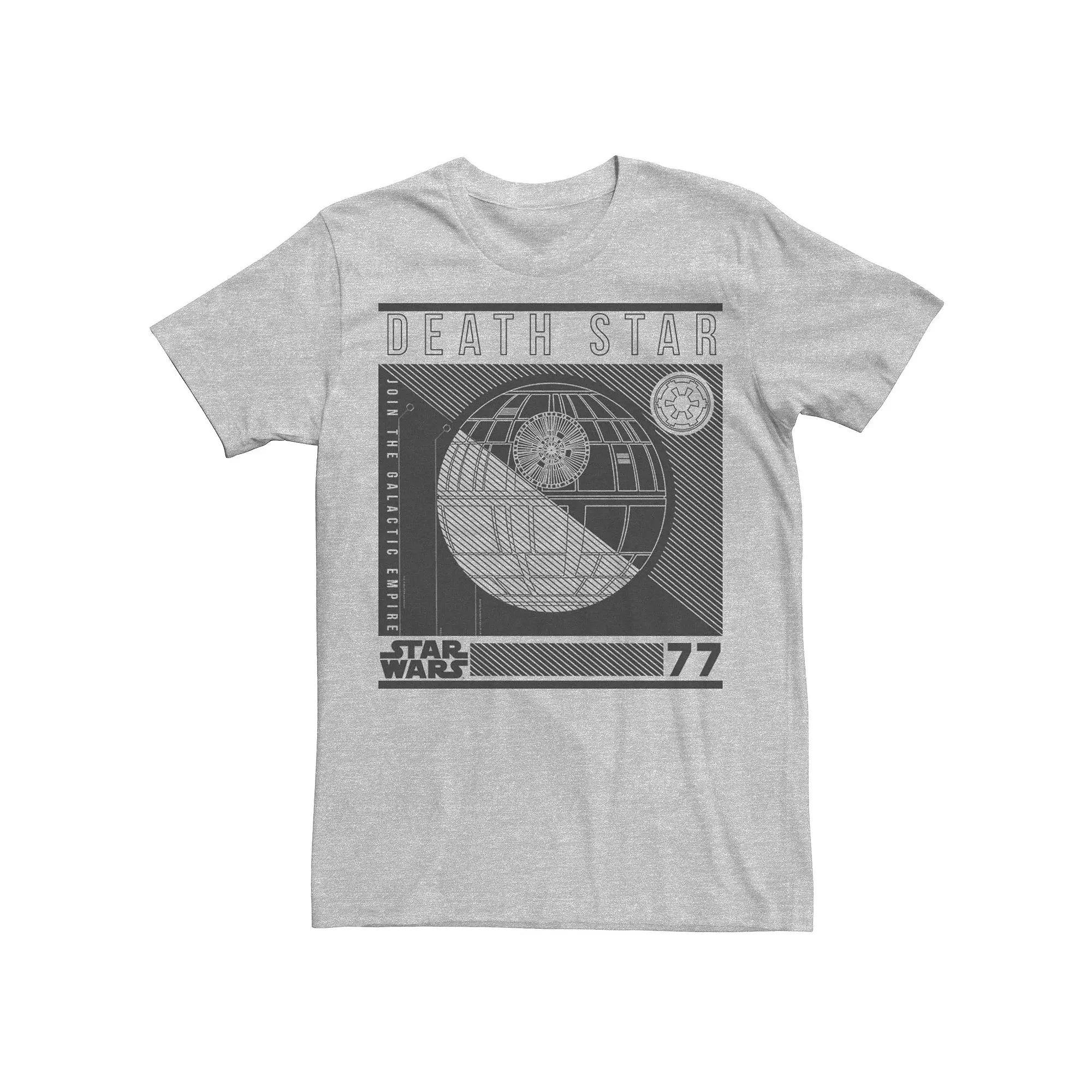 Men's Star Wars Death Star Line Art Poster Graphic Tee,  Product Image