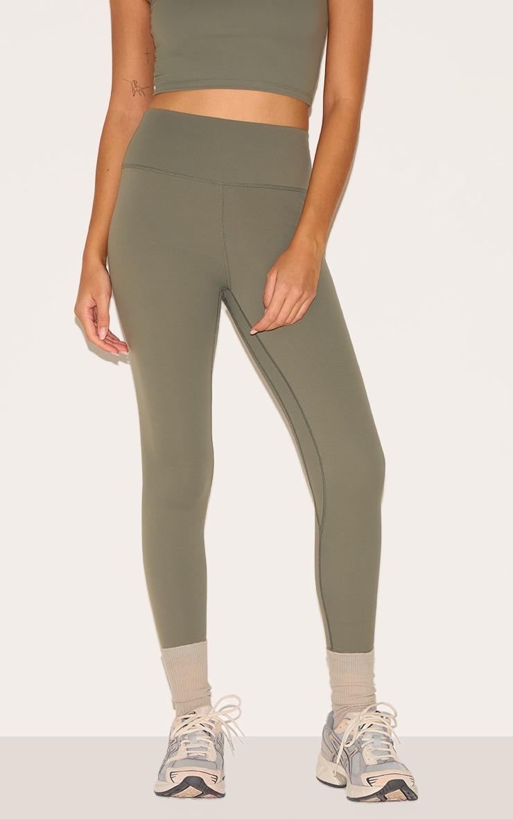 Olive Sculpt Cropped Gym Leggings Product Image
