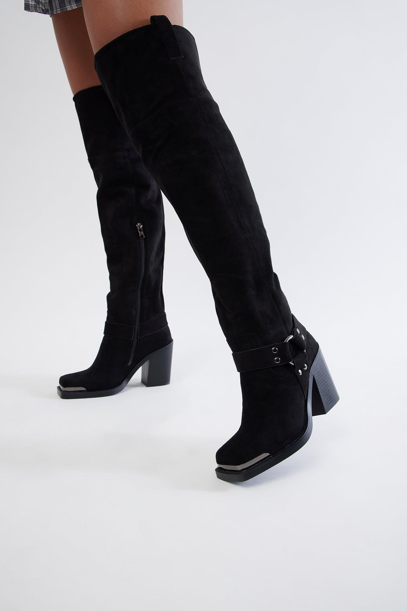 West Virginia Thigh High Boots - Black Product Image