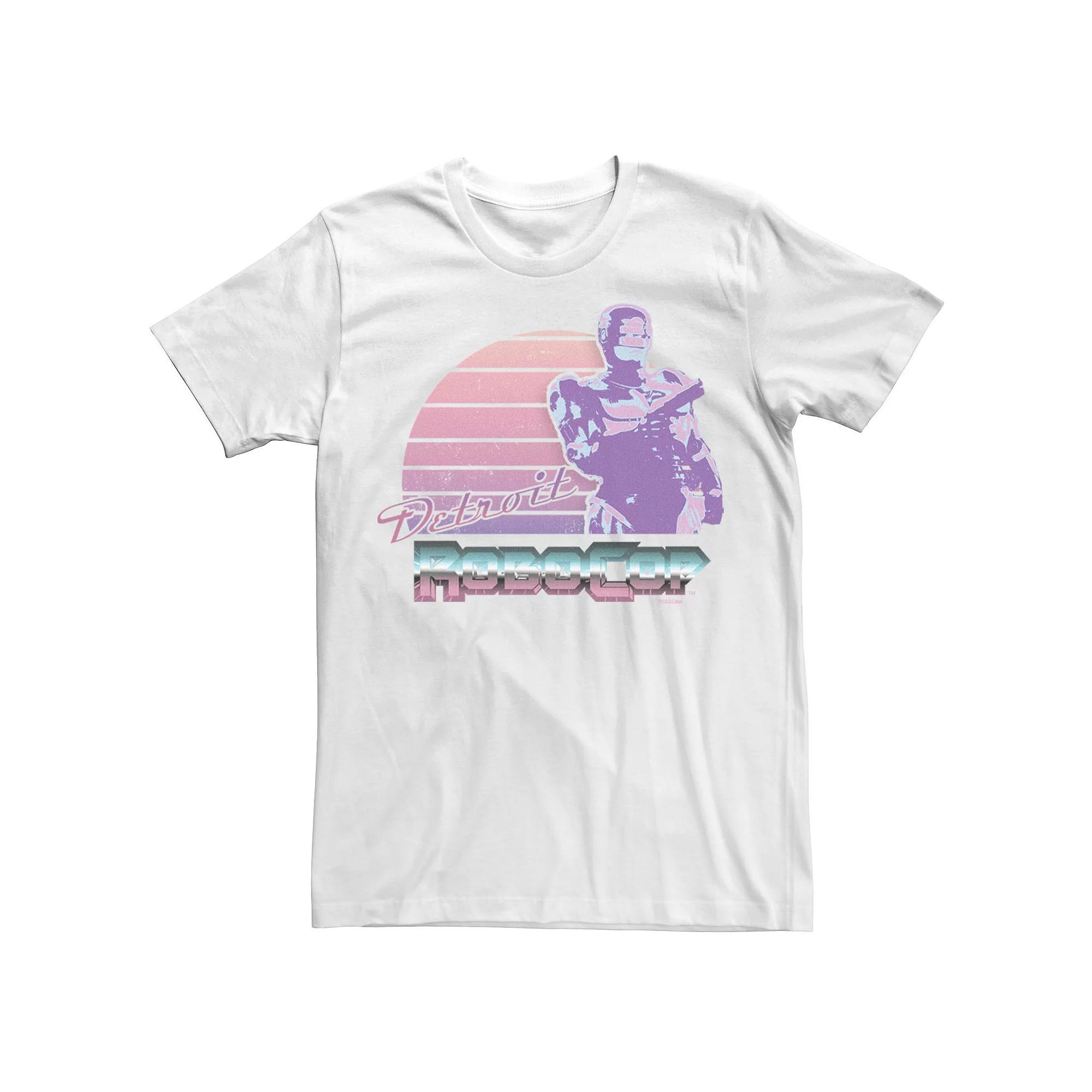 Men's RoboCop Detroit Retro Style Portrait Tee, Size: Small, White Product Image