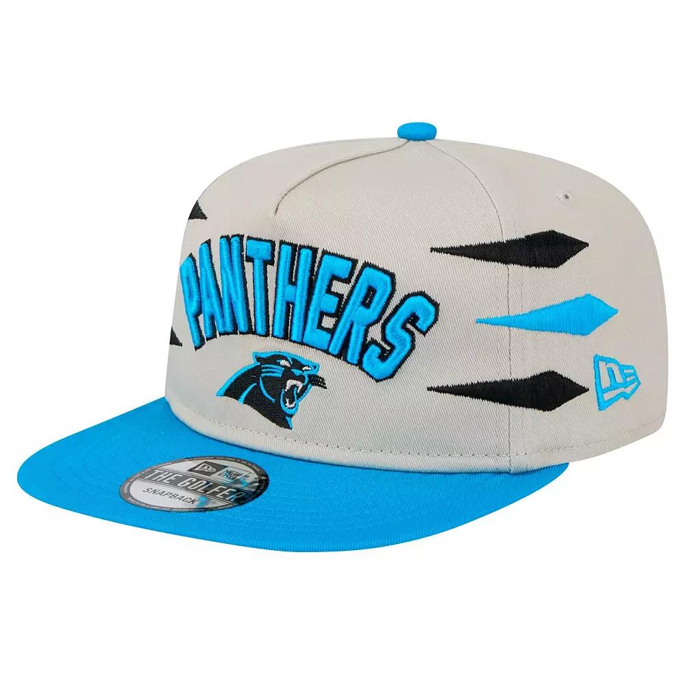 Men's New Era Stone/Blue Carolina Panthers Athletic Golfer Snapback Hat, Team Product Image