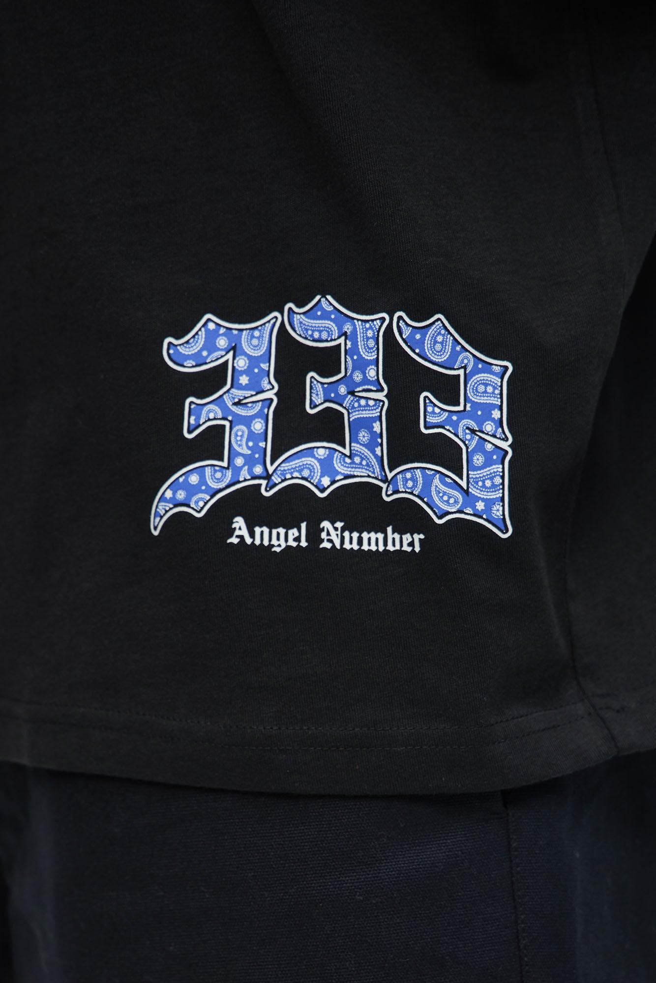 Angel Numbers Oversized Short Sleeve Tee - Black Male Product Image