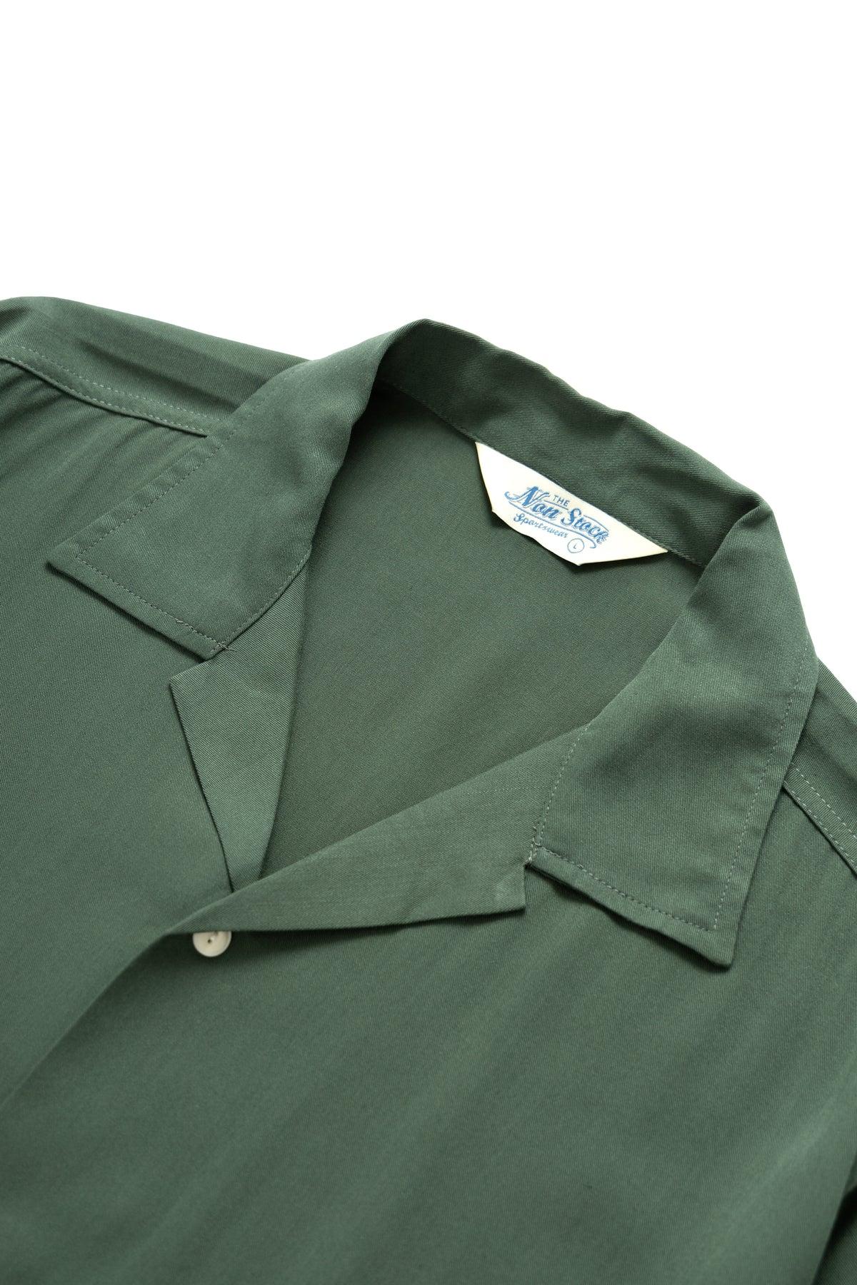 Non Stock MFG - Short Sleeve Rayon Shirt- Green Product Image
