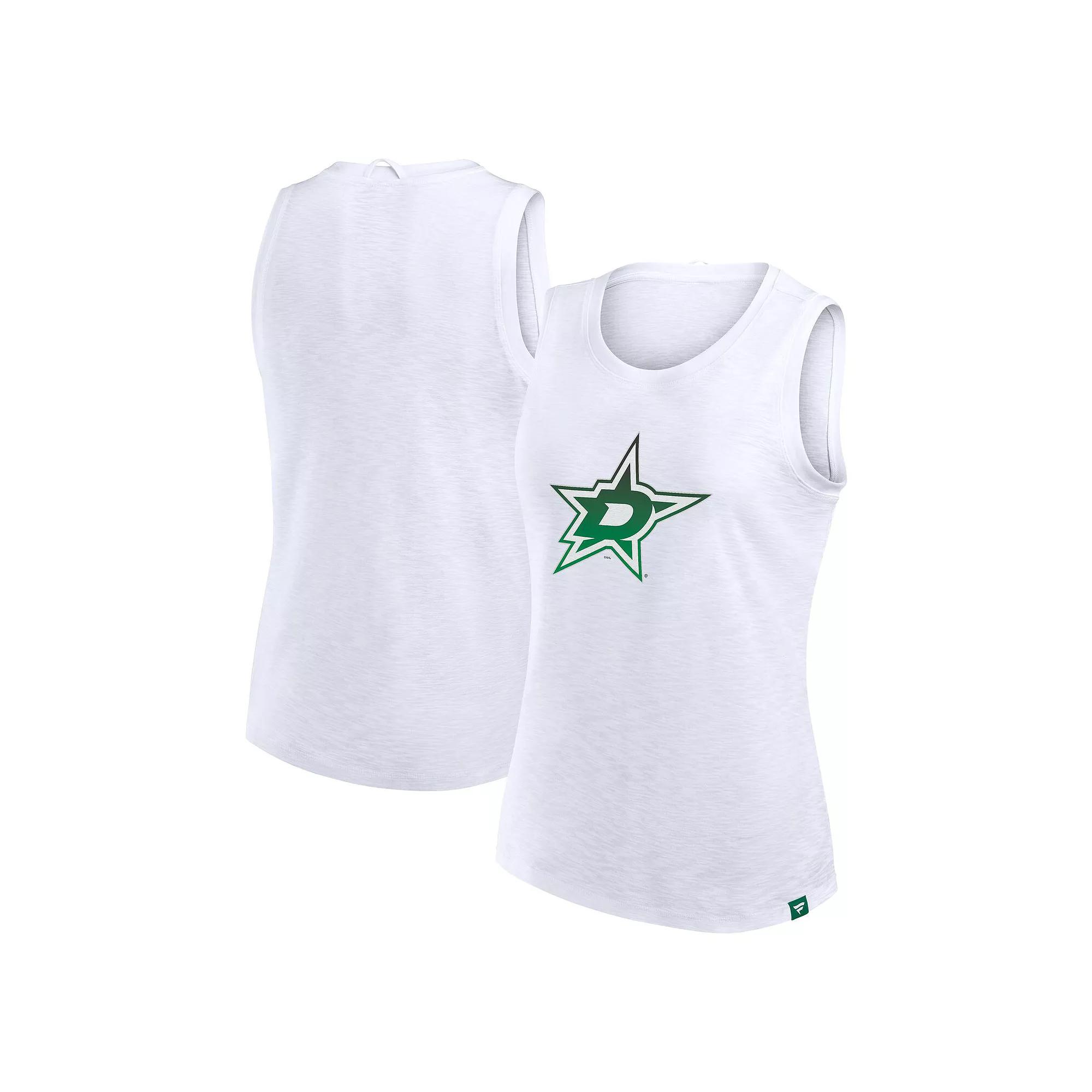 Women's Fanatics White Dallas Stars Slub Tank Top,  Product Image