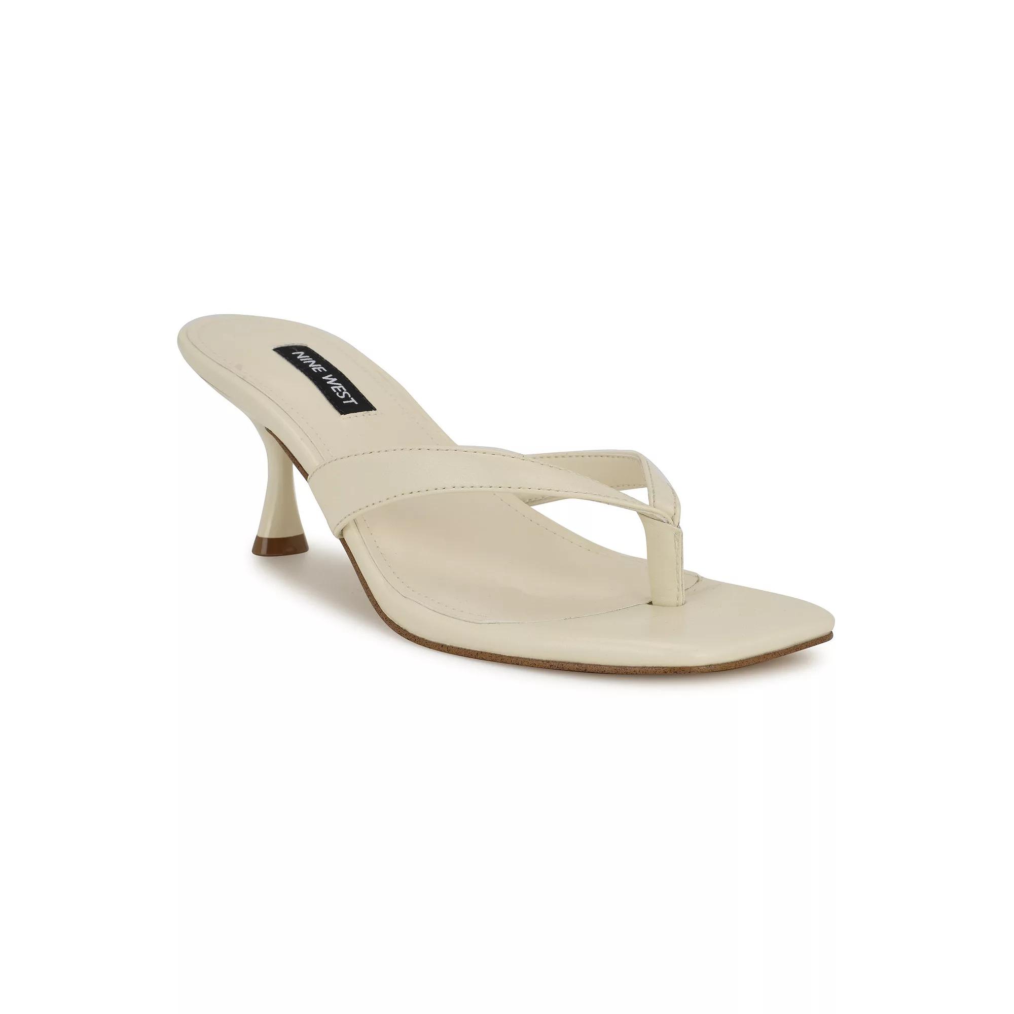 Nine West Andela Women's Square Toe Dress Sandals, Size: 7, Ivory Product Image