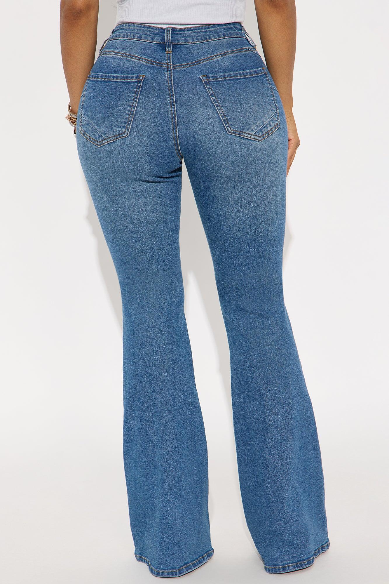 Tall Vibe Check Curvy Stretch Flare Jeans  - Medium Wash Female Product Image