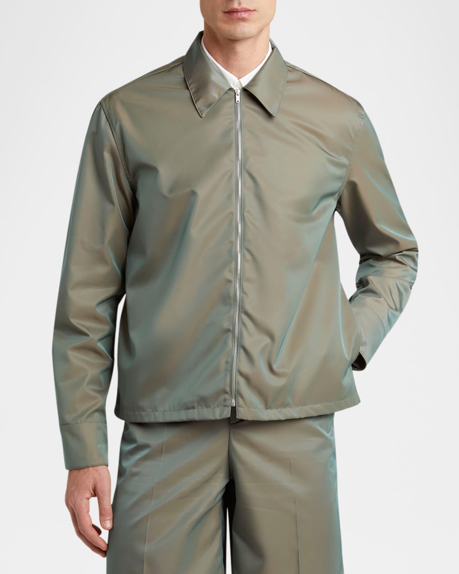 Men's Boxy-Fit Glaze Effect Shirt Jacket Product Image