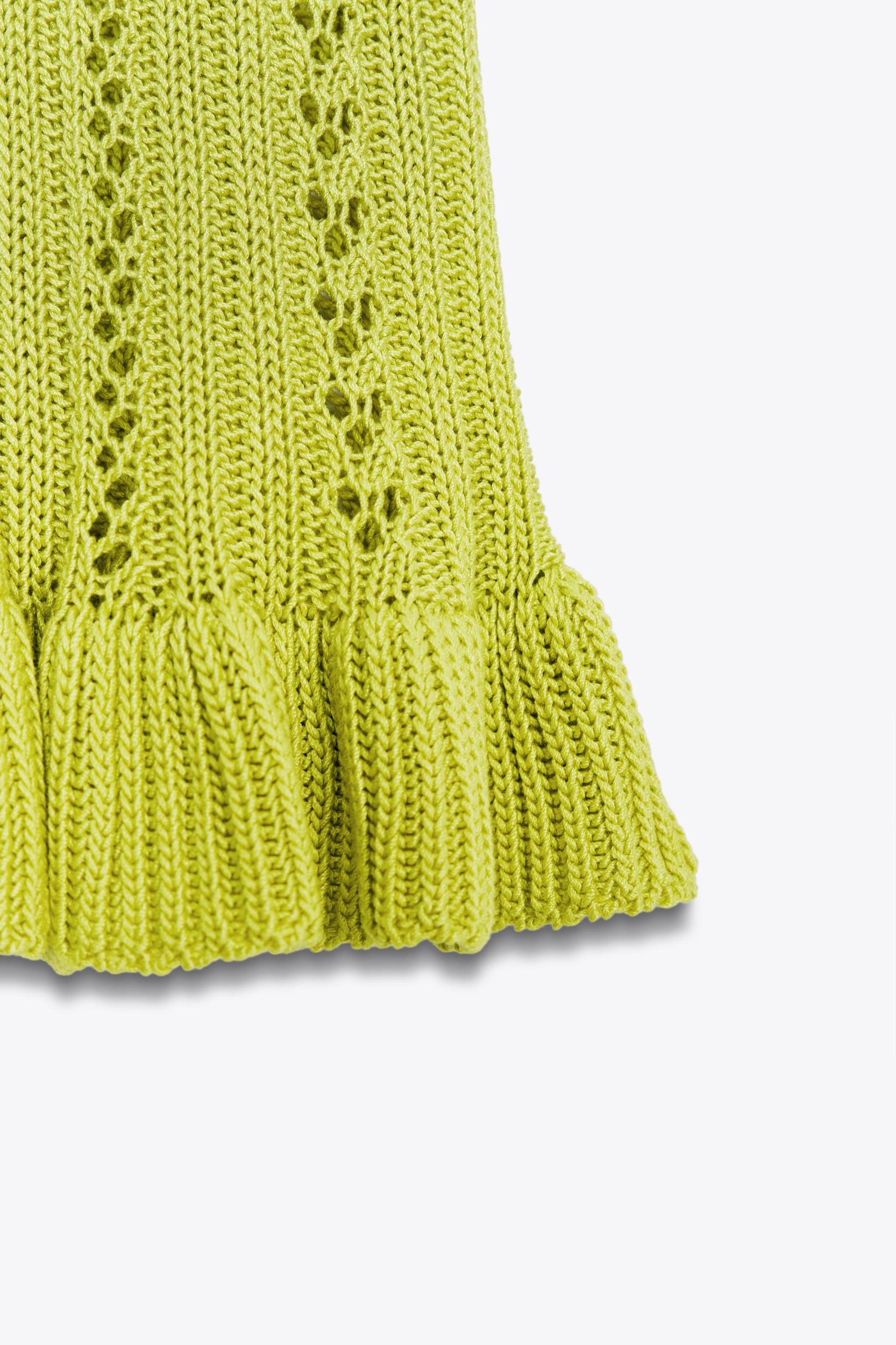 POINTELLE KNIT RUFFLE TOP Product Image