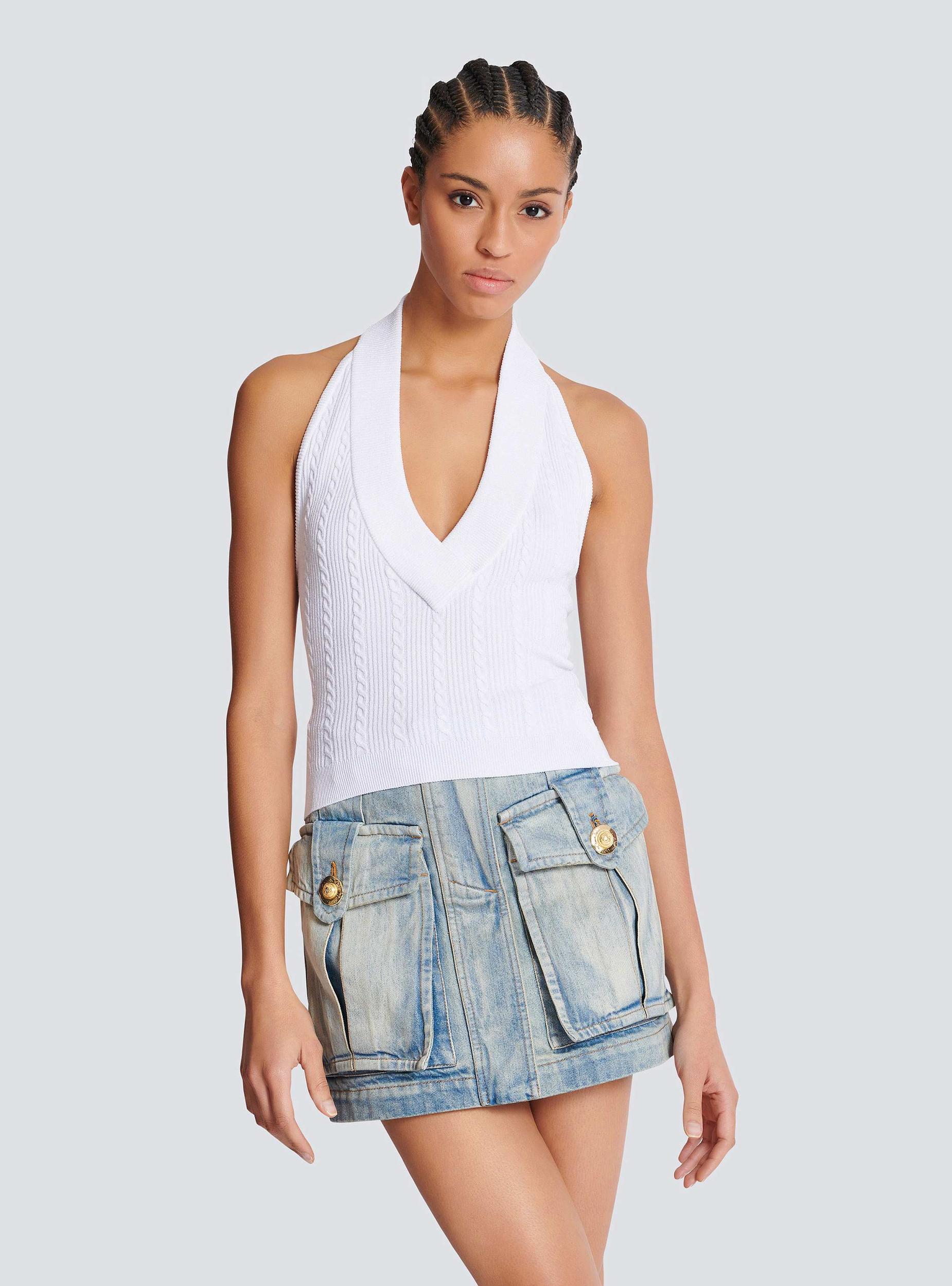 Cable-knit halterneck top Product Image