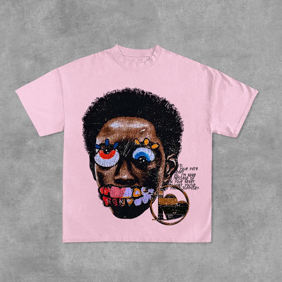 Vintage Madness Print Graphic Street Basketball T-Shirt Product Image