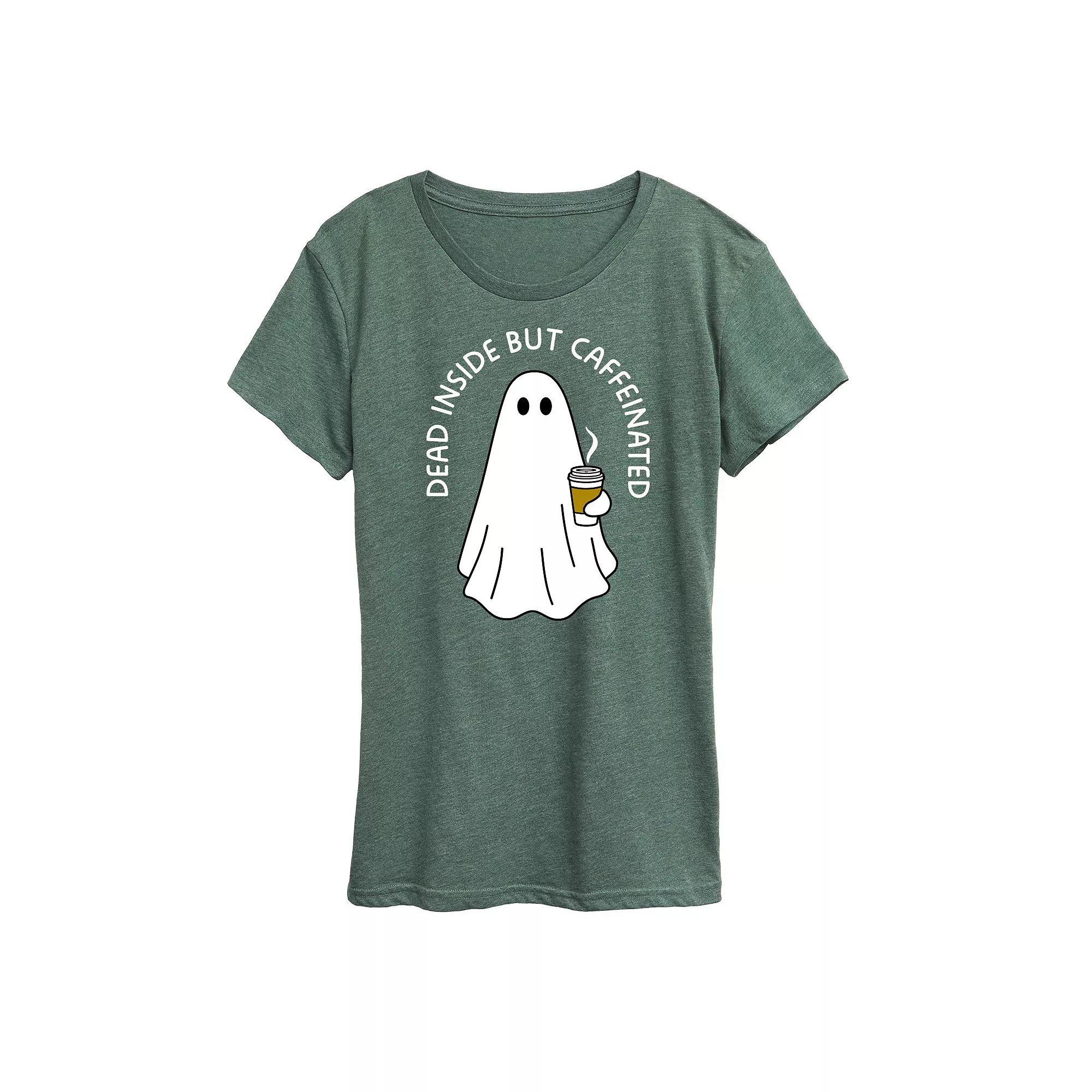 Women's Dead Inside Caffeinated Ghost Graphic Tee,  Product Image
