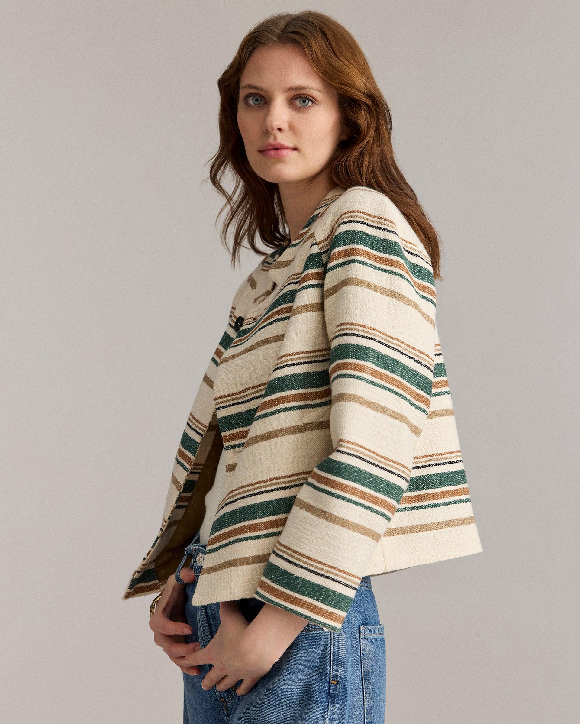 Desert Stripe Cropped Jacket -  Product Image