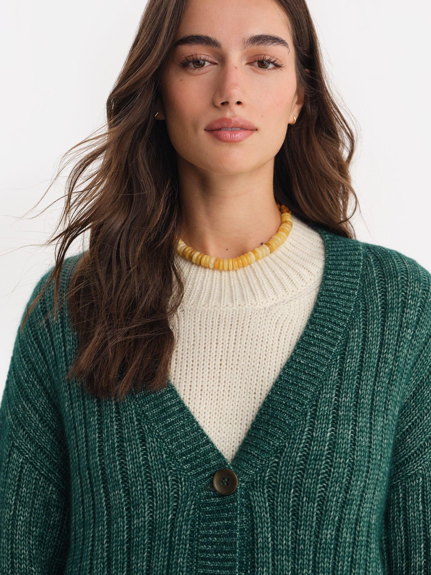 Luxe Alpaca Ribbed Cardigan Female Product Image