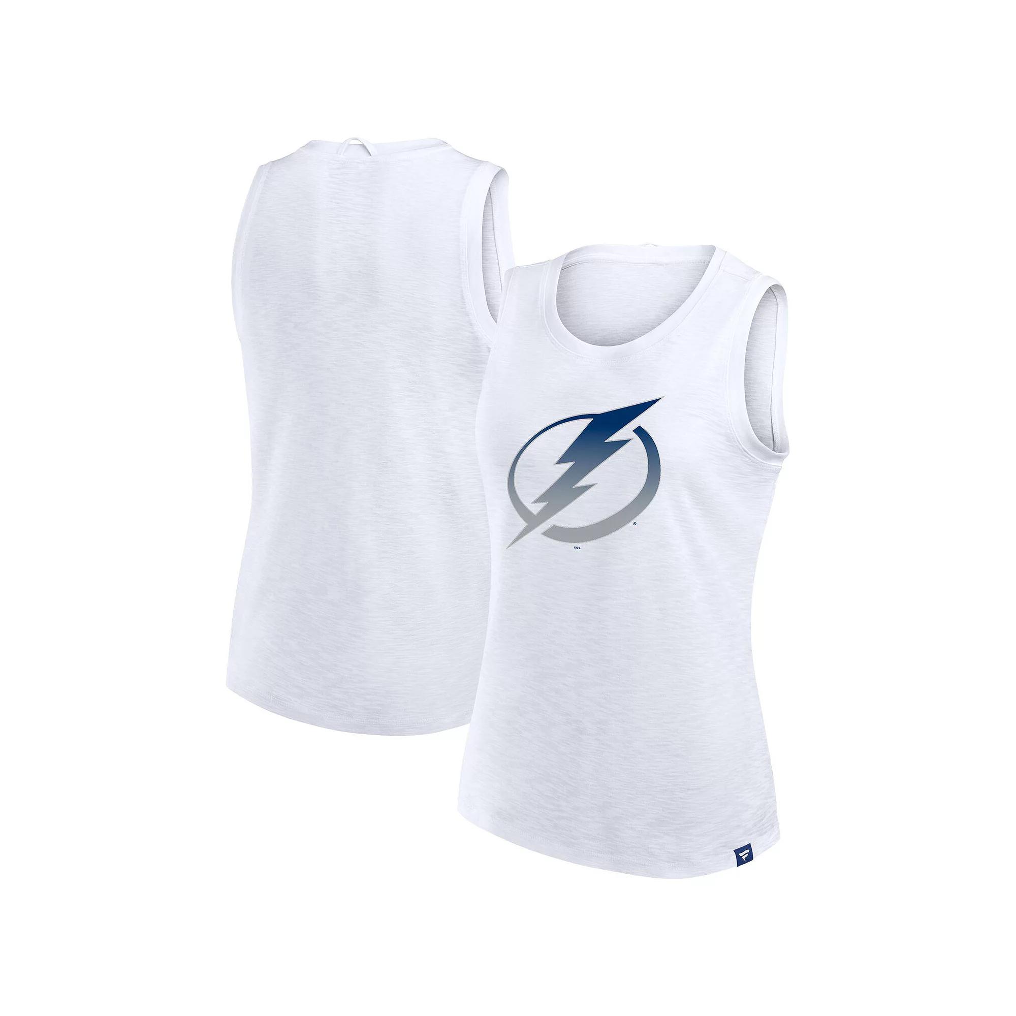 Women's Fanatics White Tampa Bay Lightning Slub Tank Top, Size: Medium, Lgh White Product Image