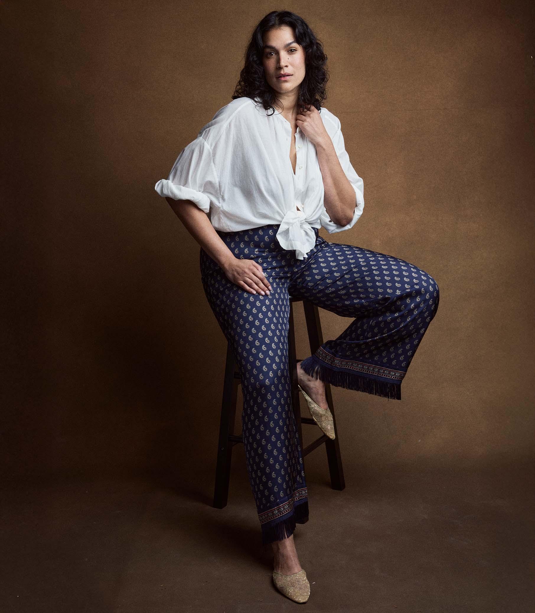 LAVON FRINGE PANT -- BLEU TAORMINA PAISLEY Product Image