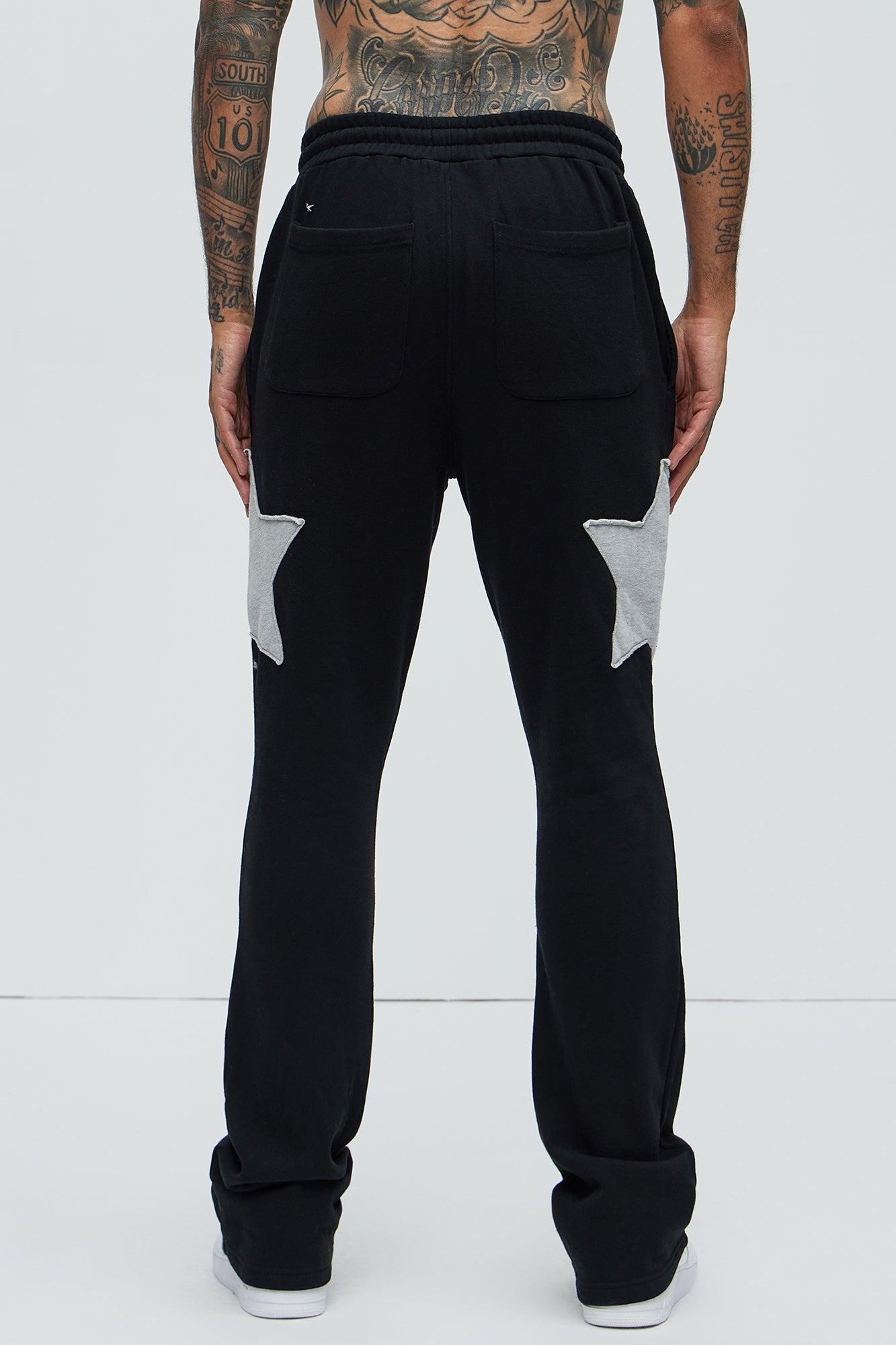 Tyson Stars Skinny Flared Sweatpants - Black Product Image
