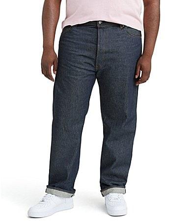 Big & Tall Levis 501 Original Shrink-To-Fit Jeans, Mens Rigid Blue Product Image