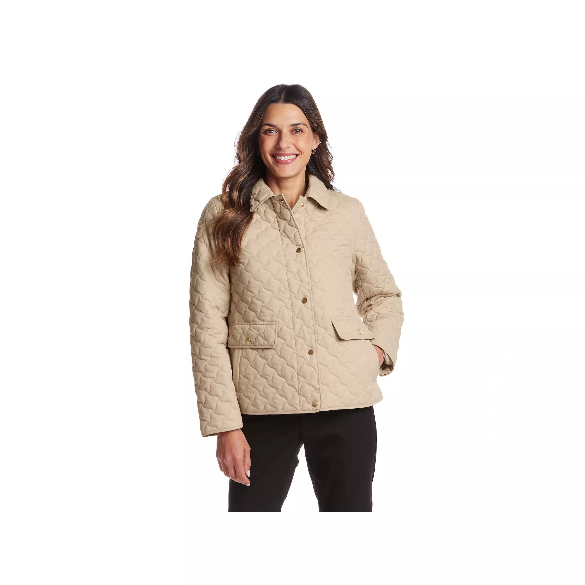 Women's Weathercast Modern Quilted Barn Jacket, Size: Medium, Beige Product Image