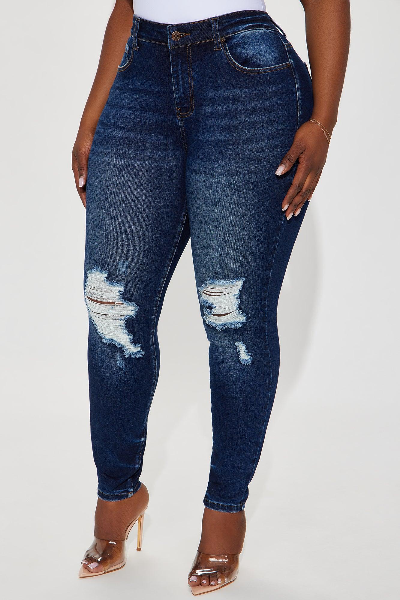 Kalisha Stretch Ripped Skinny Jeans - Dark Wash Product Image