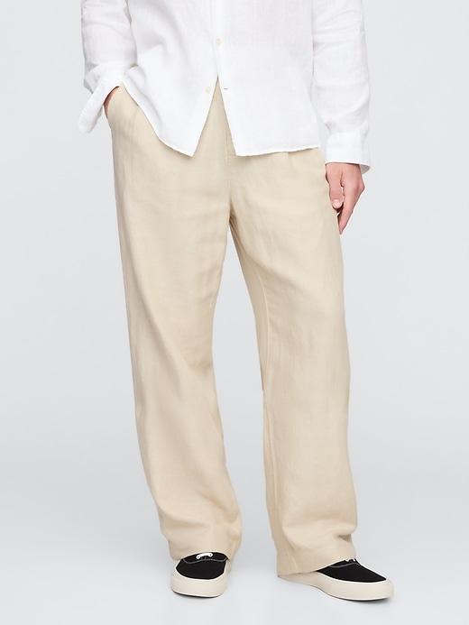 Linen-Cotton '90s Loose Pleated Khakis Product Image
