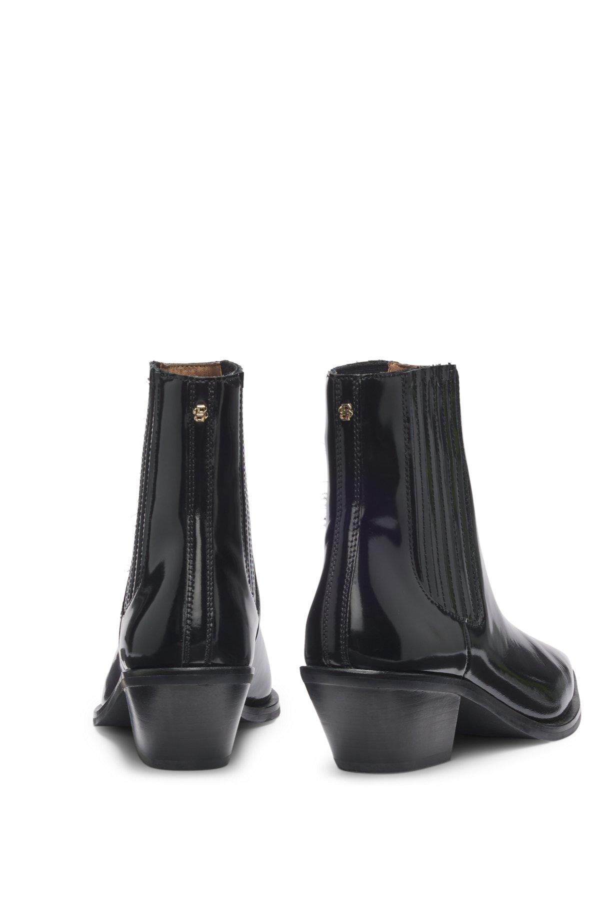 Polished-leather ankle boots with Cuban heel Product Image