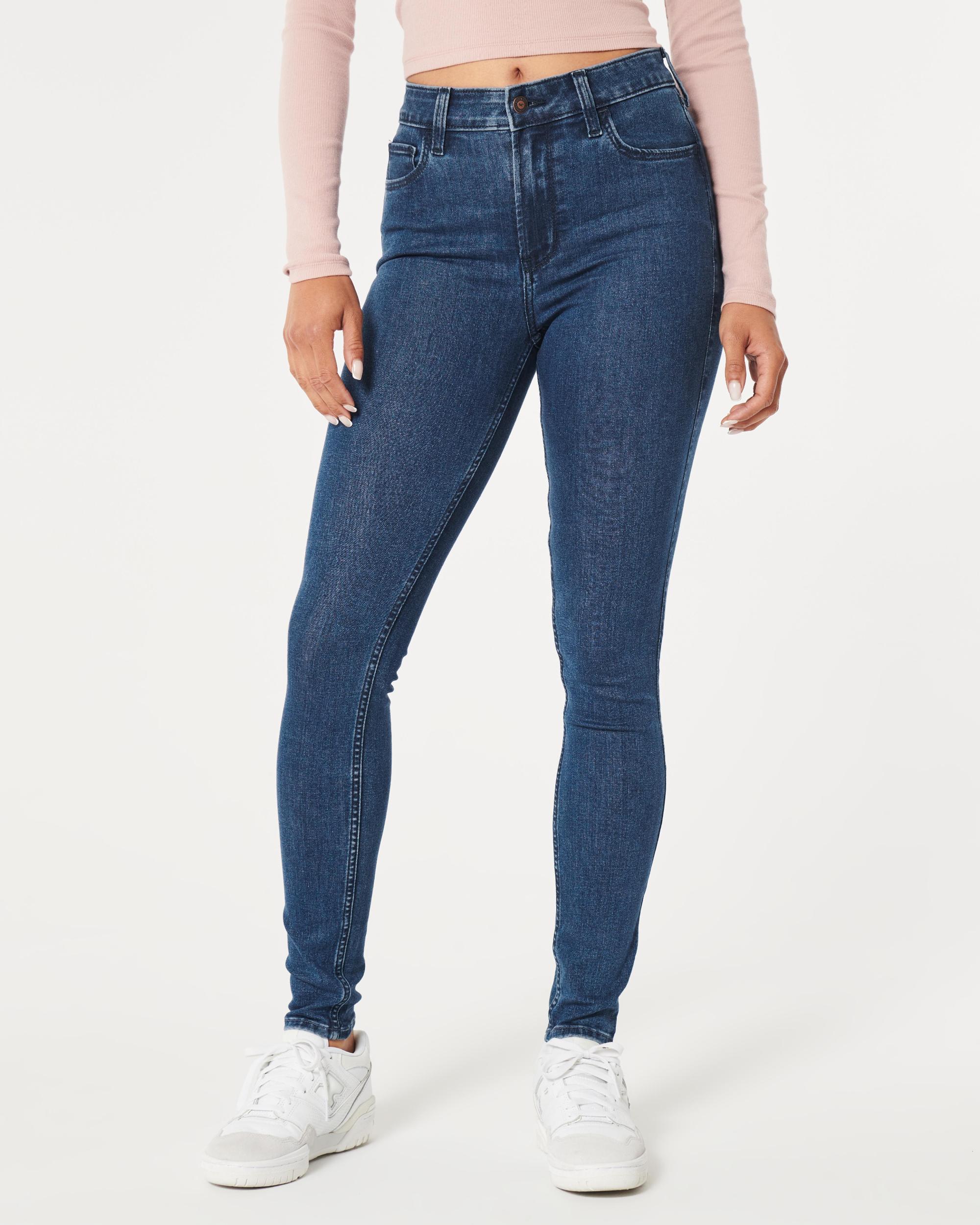 High-Rise Dark Wash Super Skinny Jeans Product Image