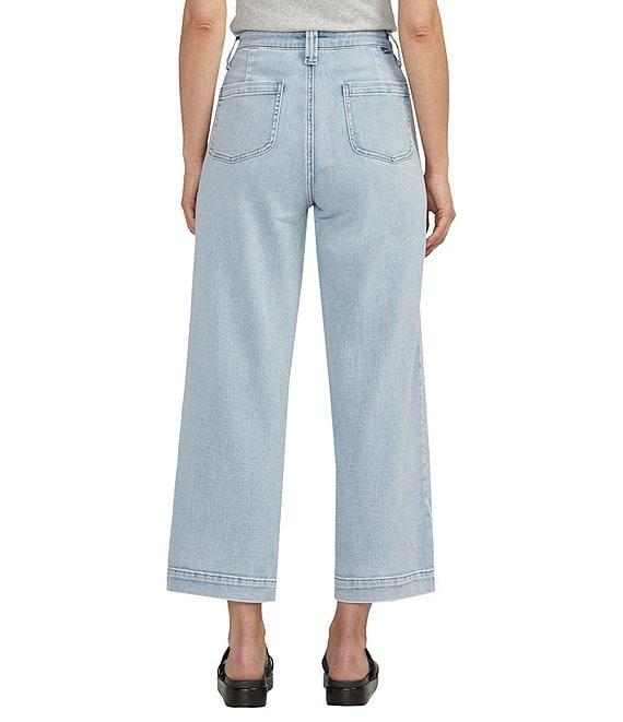 Jag Jeans Sophia Stretch Denim Patch Pocket High Rise Wide Leg Cropped Jean Product Image