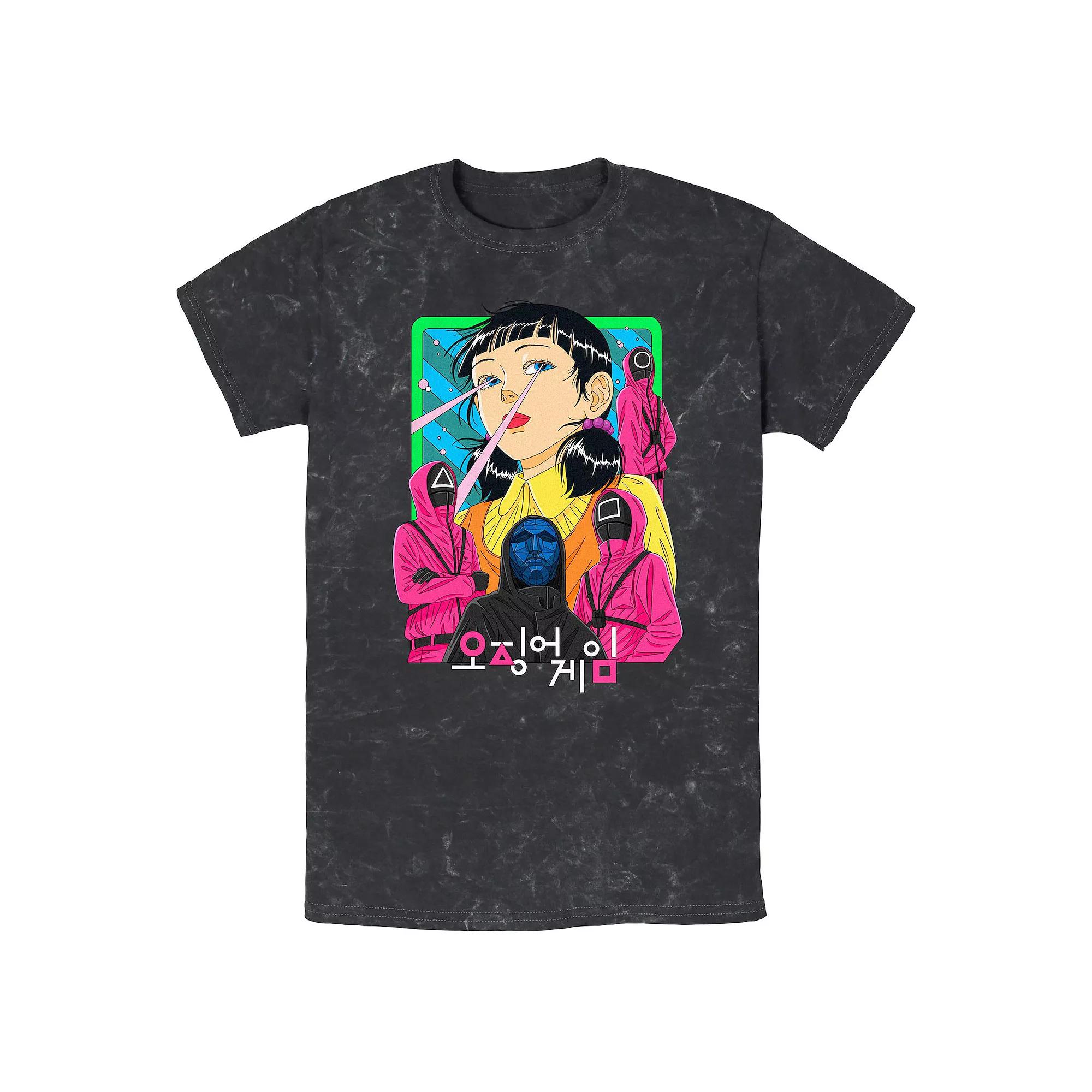 Men's Squid Game Bad Group Mineral Wash Graphic Tee,  Product Image