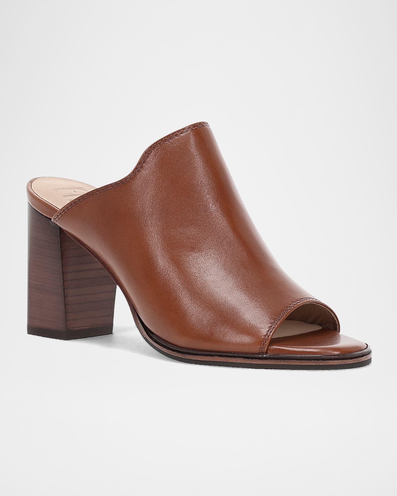 Stella Leather Block-Heel Mule Sandals Product Image