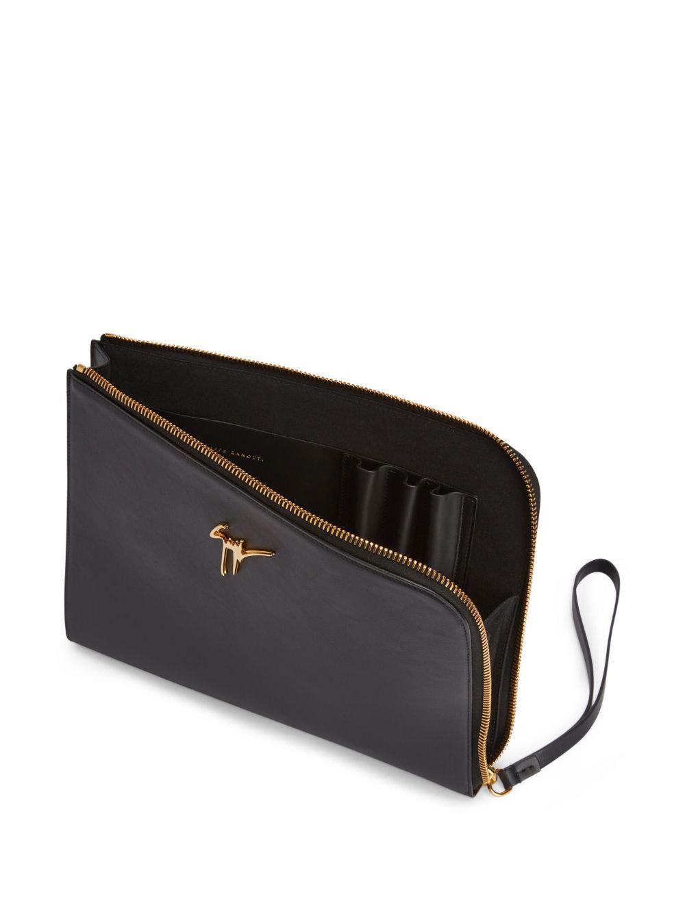 Fabian logo-plaque leather pouch Product Image