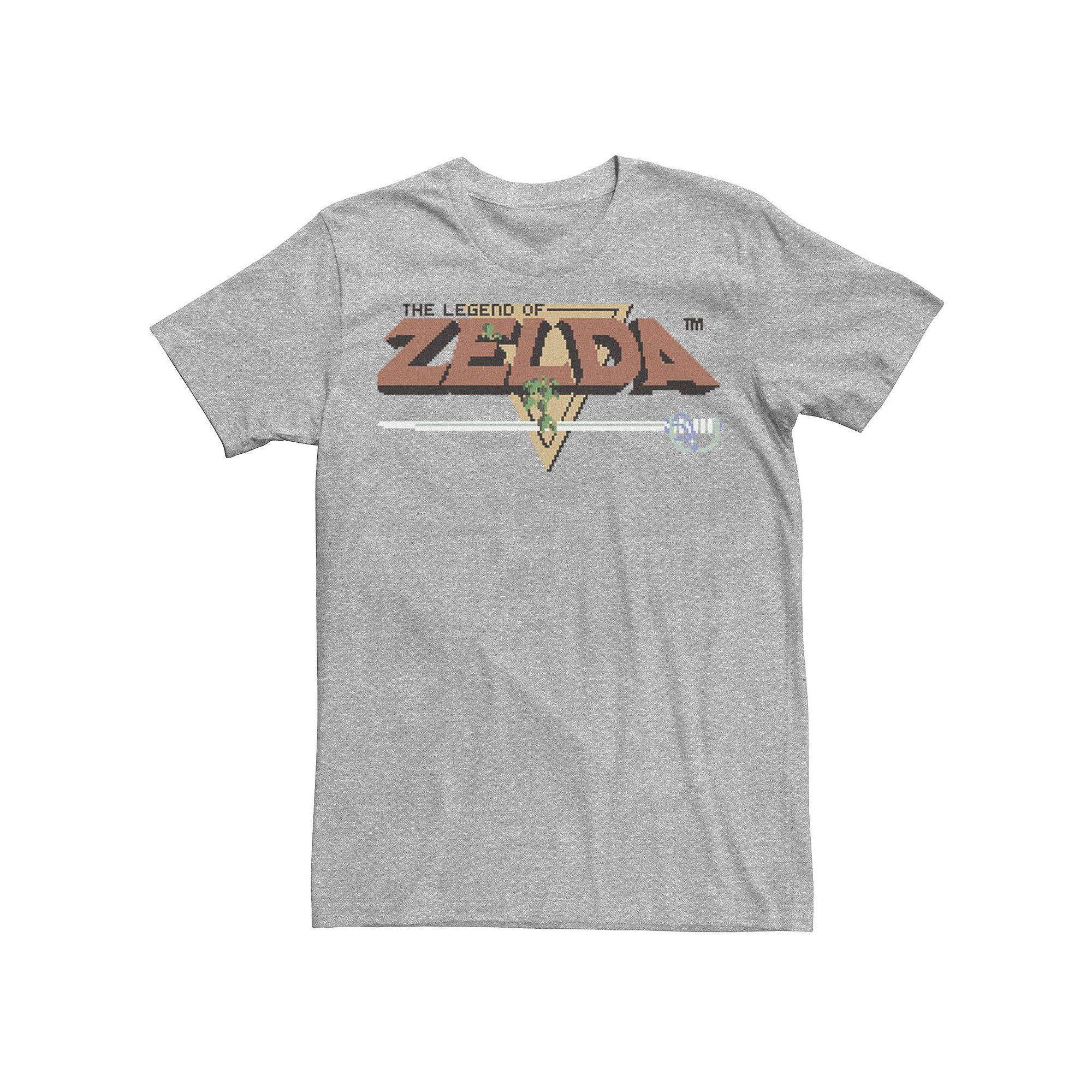 Men's Nintendo Zelda Classic NES 8bit Title Screen Tee, Size: XL, Athletic Grey Product Image