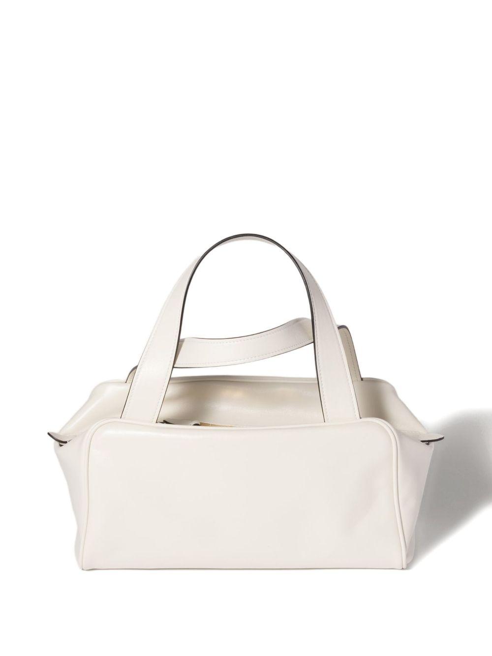 leather top-handle zip tote bag Product Image