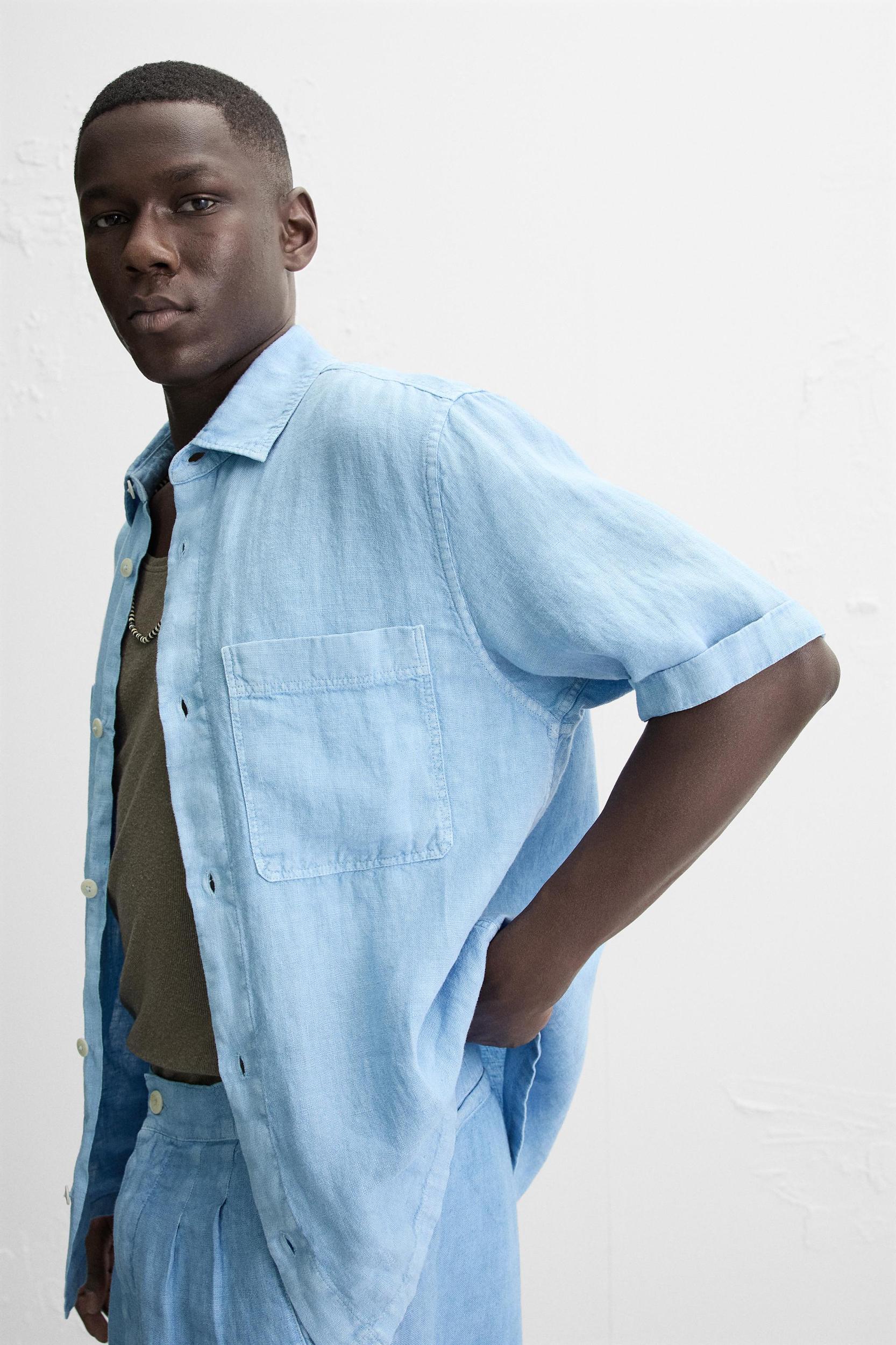 WASHED 100% LINEN SHIRT Product Image