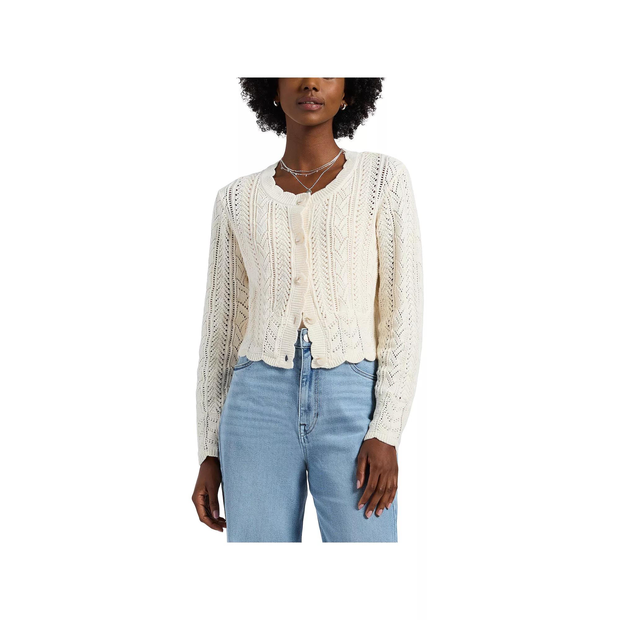 Women's Buffalo Jeans Wynd Cropped Cardigan, Size: XS, Parchment Product Image