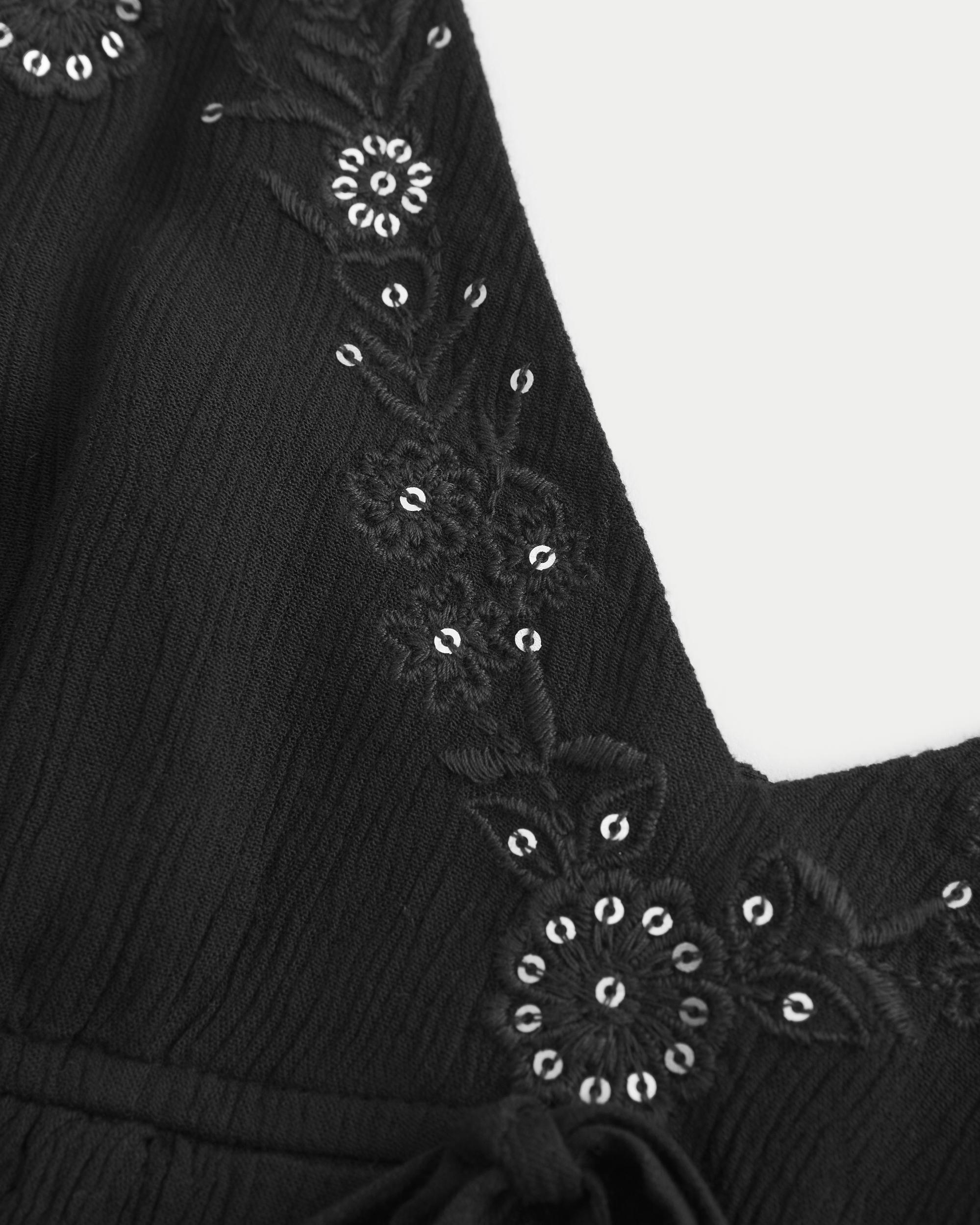 Crinkle Shine Flyaway Babydoll Top Product Image