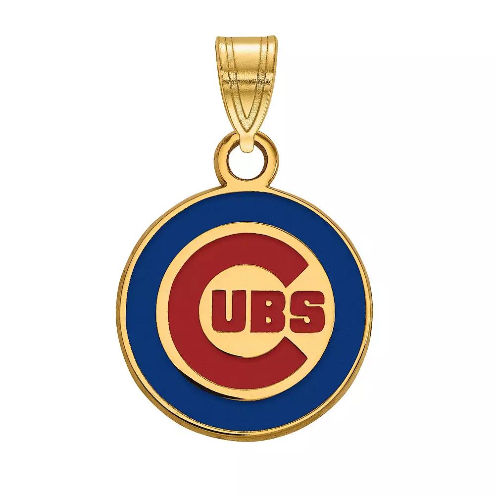 LogoArt Sterling Silver Chicago Cubs Small Enameled Pendant, Women's, Size: 18 mm, Gold Tone Product Image